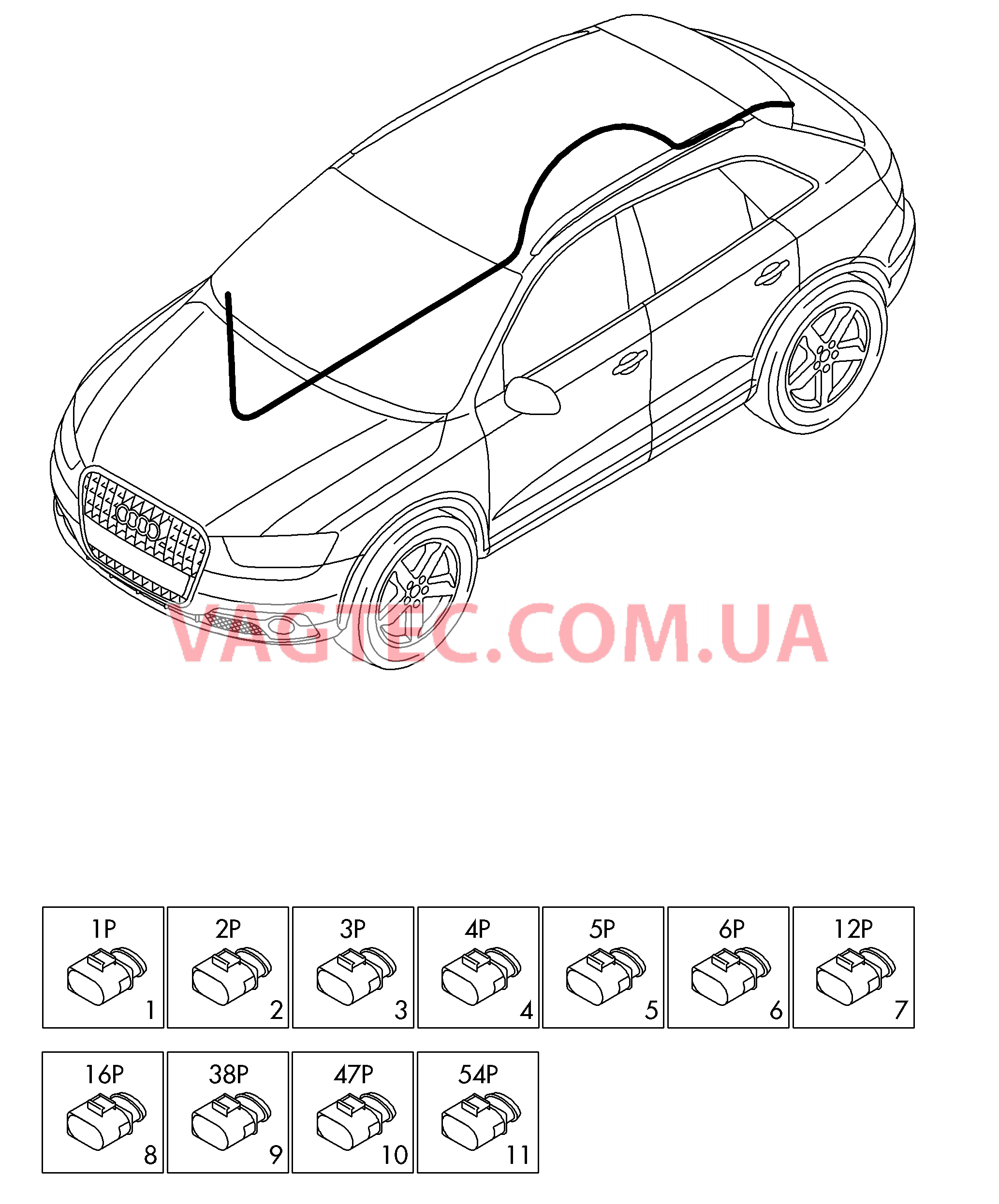 Детали не в сборе Жгут проводов для салона                       Область:  для AUDI Q3 2016