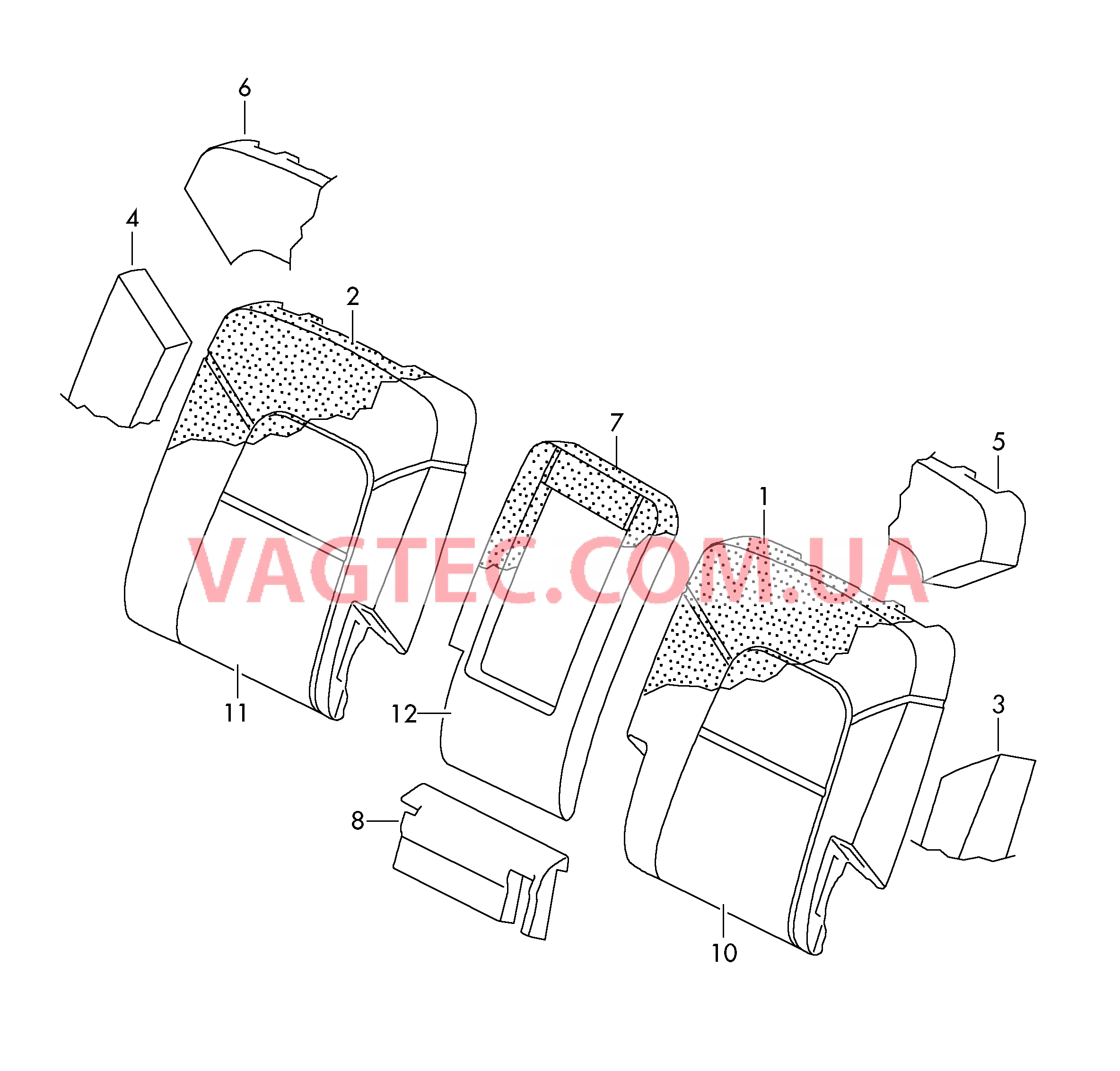 Набивка спинки чехлы спинок сидений  для AUDI Q7 2015