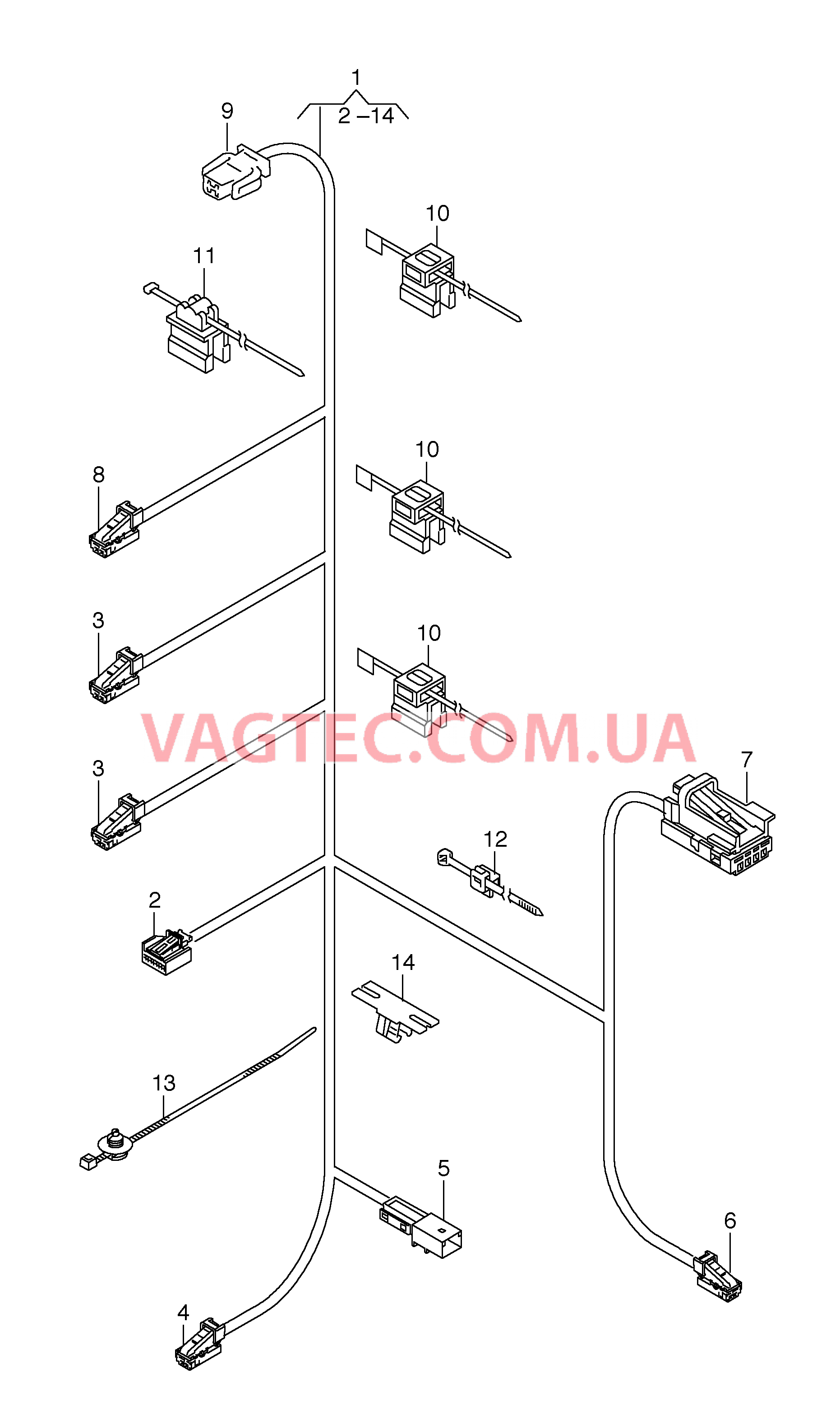 Жгут проводов для обшивки двери  Детали не в сборе  для AUDI A3 2016