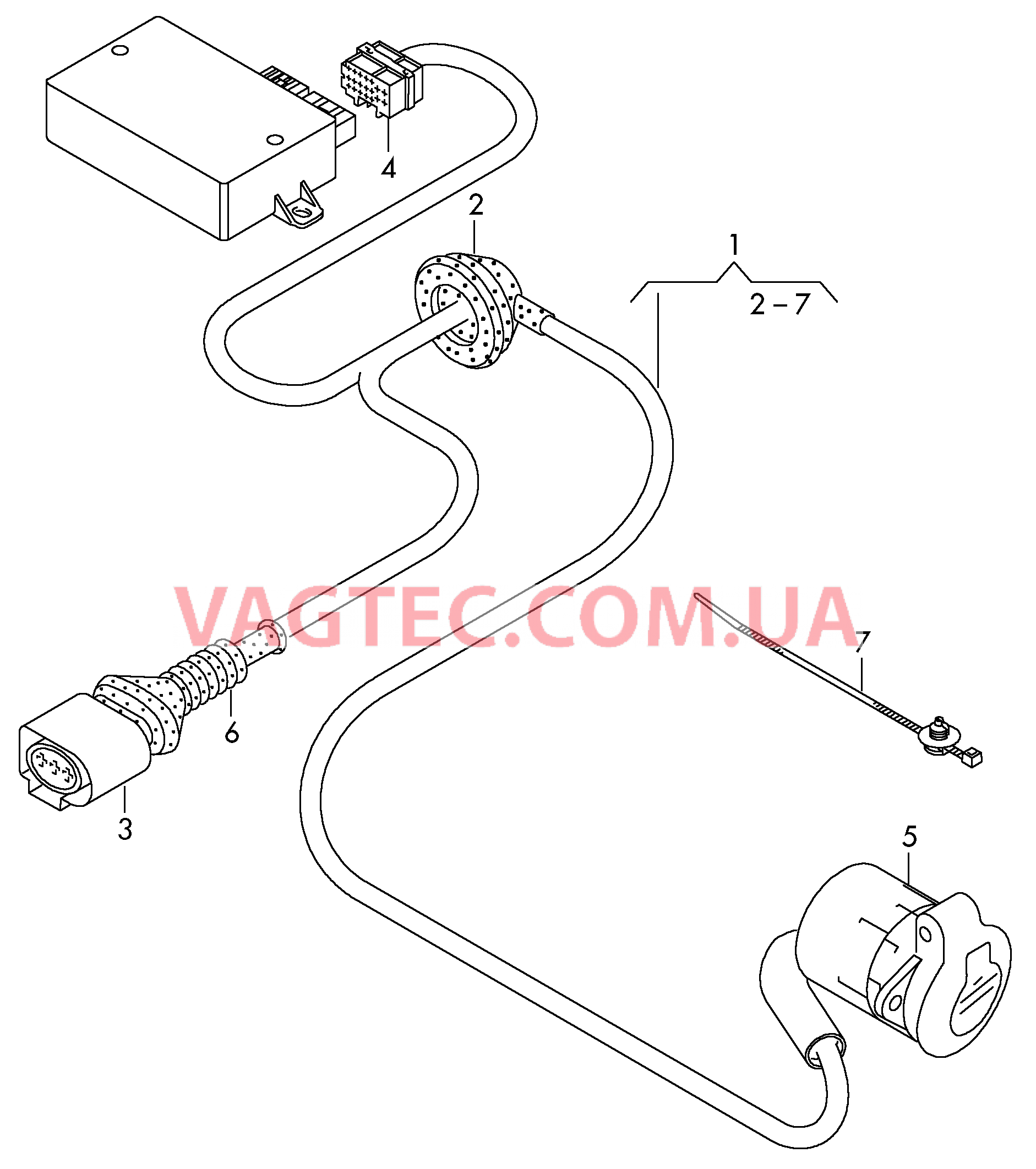 Жгут проводов с розеткой для ТСУ  для AUDI A6 2017