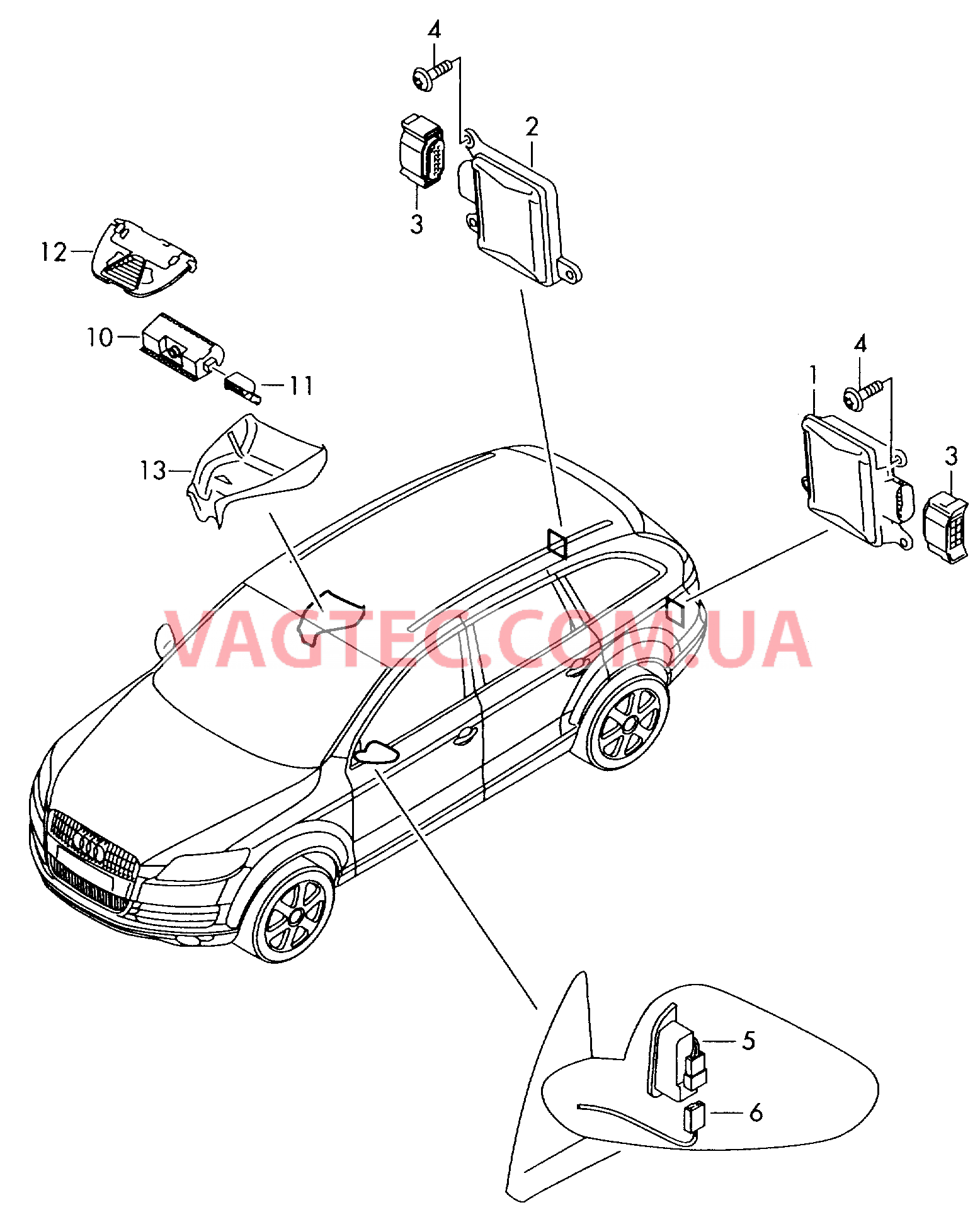 Ассистенты смены полосы и движения по полосе  для AUDI RS5 2011