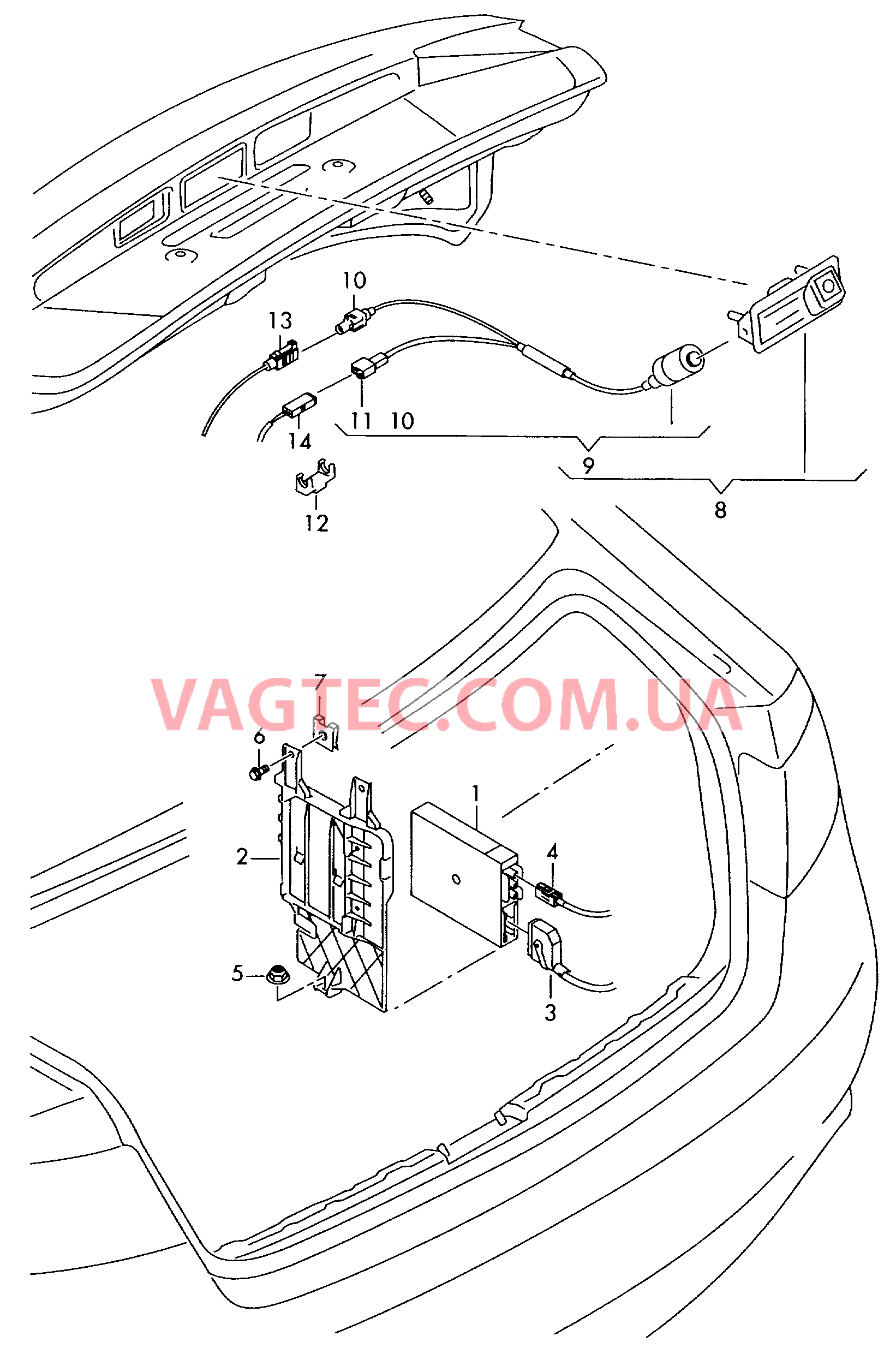 Парковочный ассистент с камерой заднего вида  для AUDI A4Q 2009