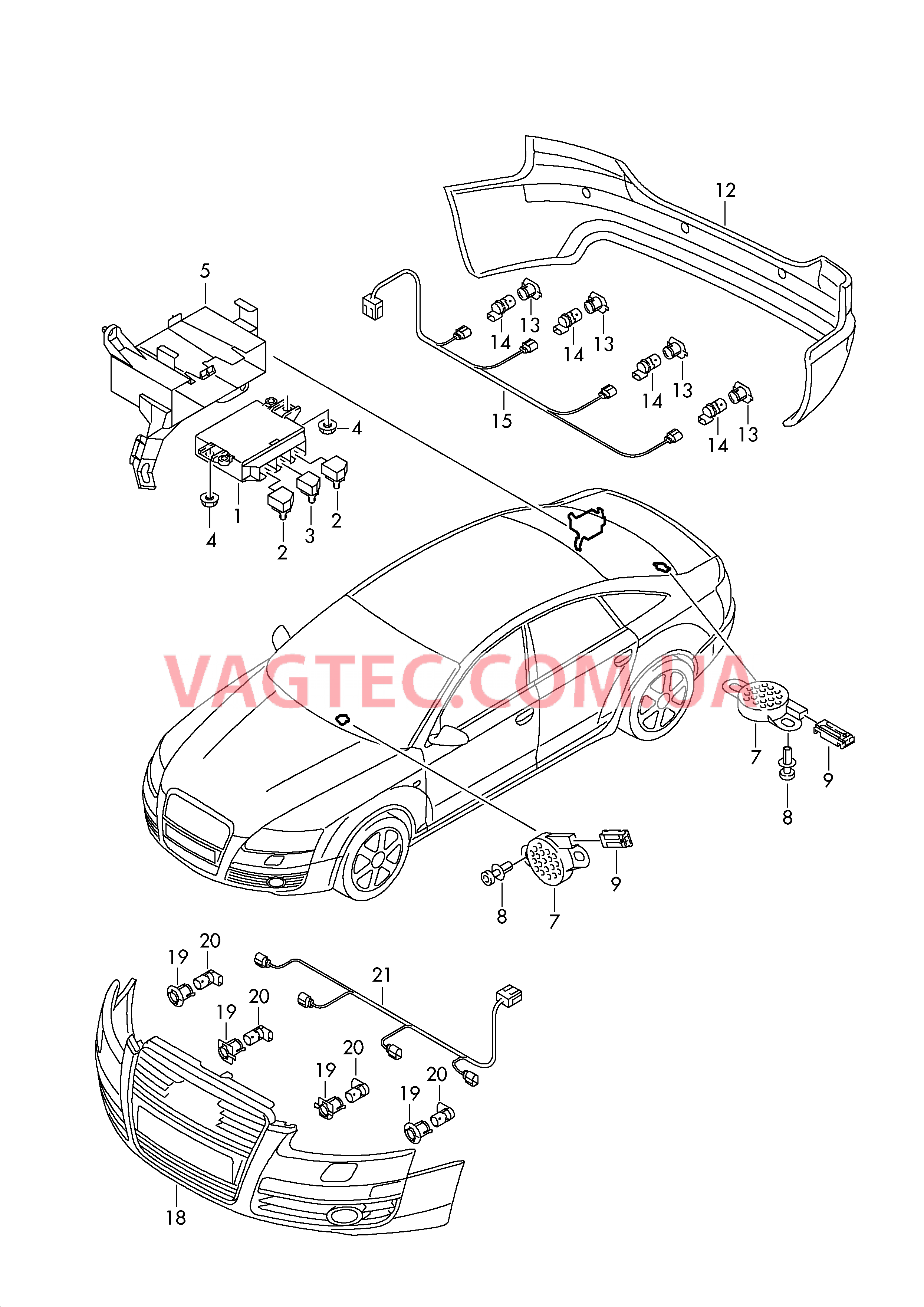 Парковочный ассистент  F 5Р-9-500 001>> для SEAT Altea 2007