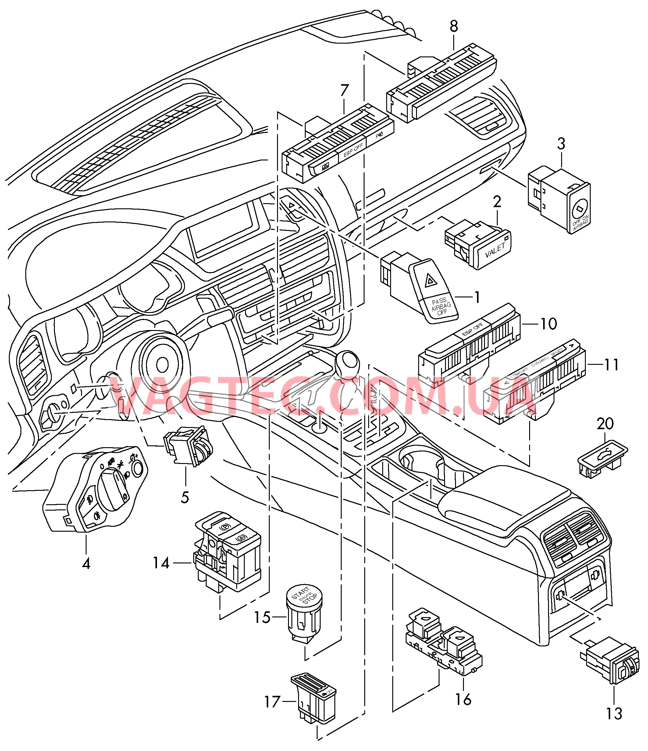 Выключатель  для AUDI A4Q 2013