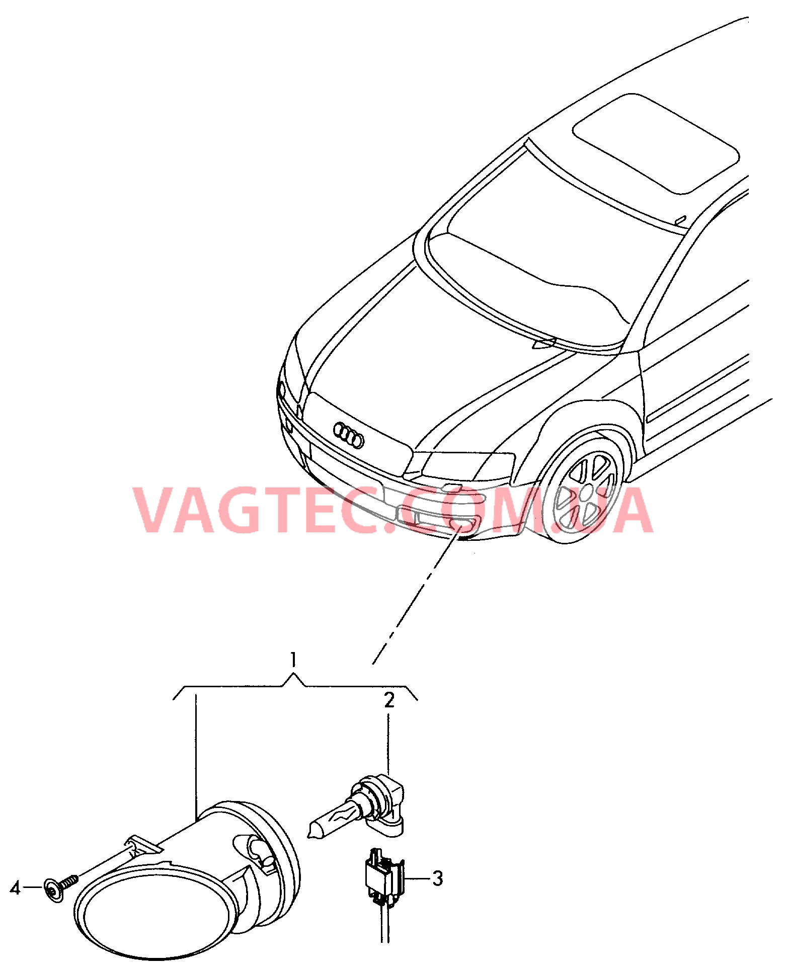 Галоген. противотуманная фара  для AUDI A4Q 2012