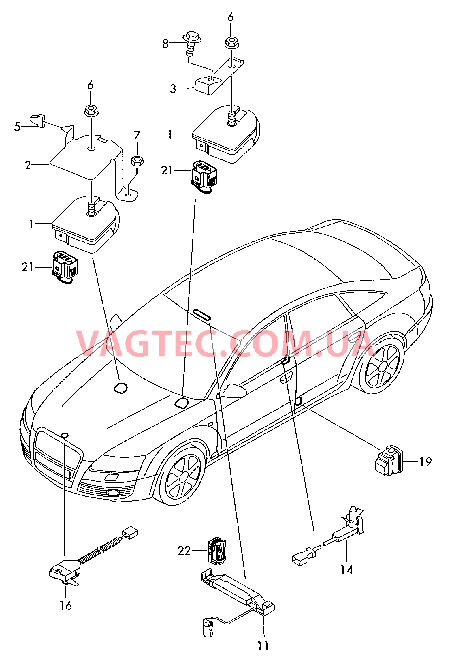 Противоугонная система  для AUDI RS6 2008