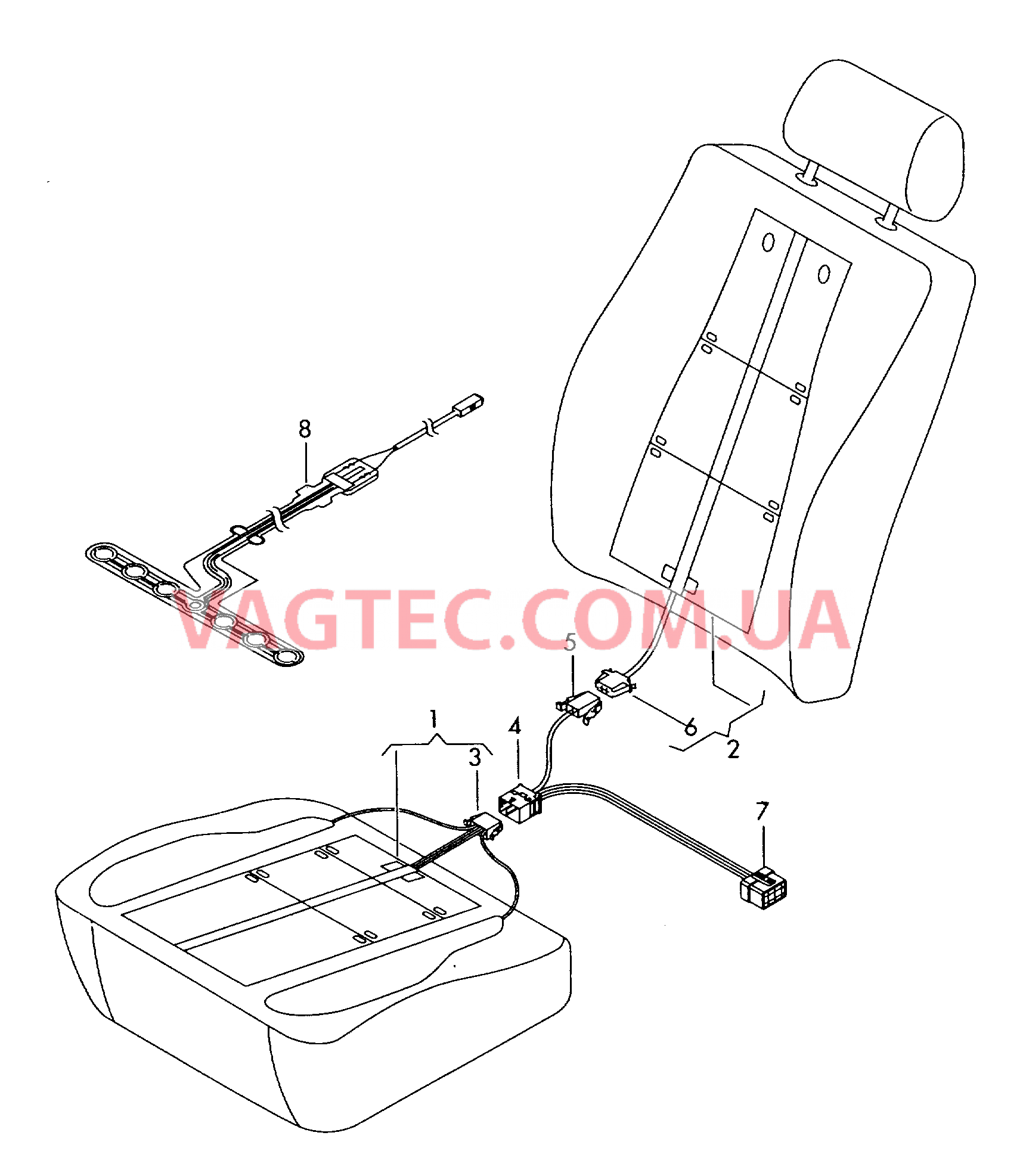 Нагревательный элемент спинки и подушки сиденья  для AUDI A4 2002