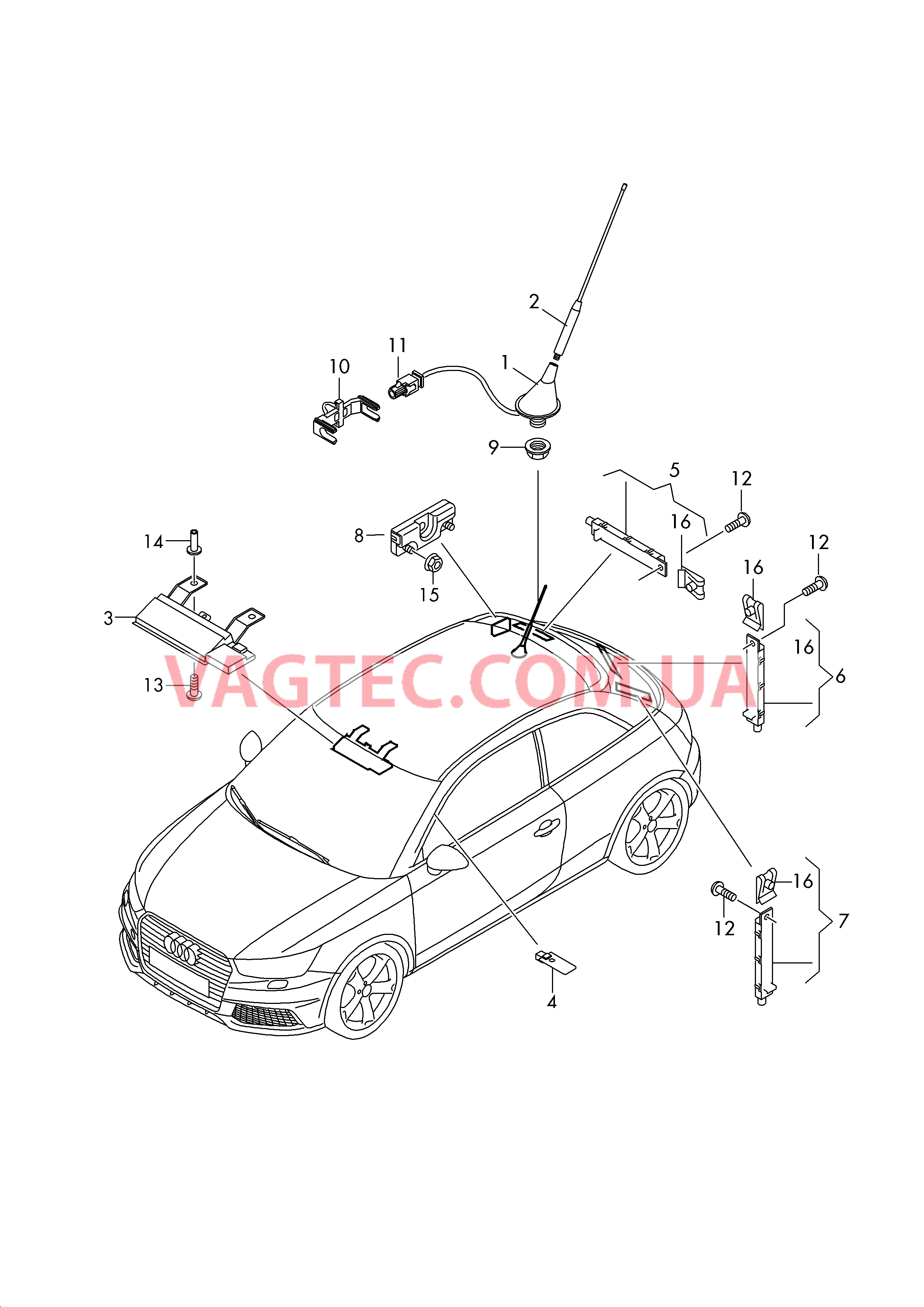 Антенна Усилитель антенны Крепёжные детали  для AUDI A1 2017