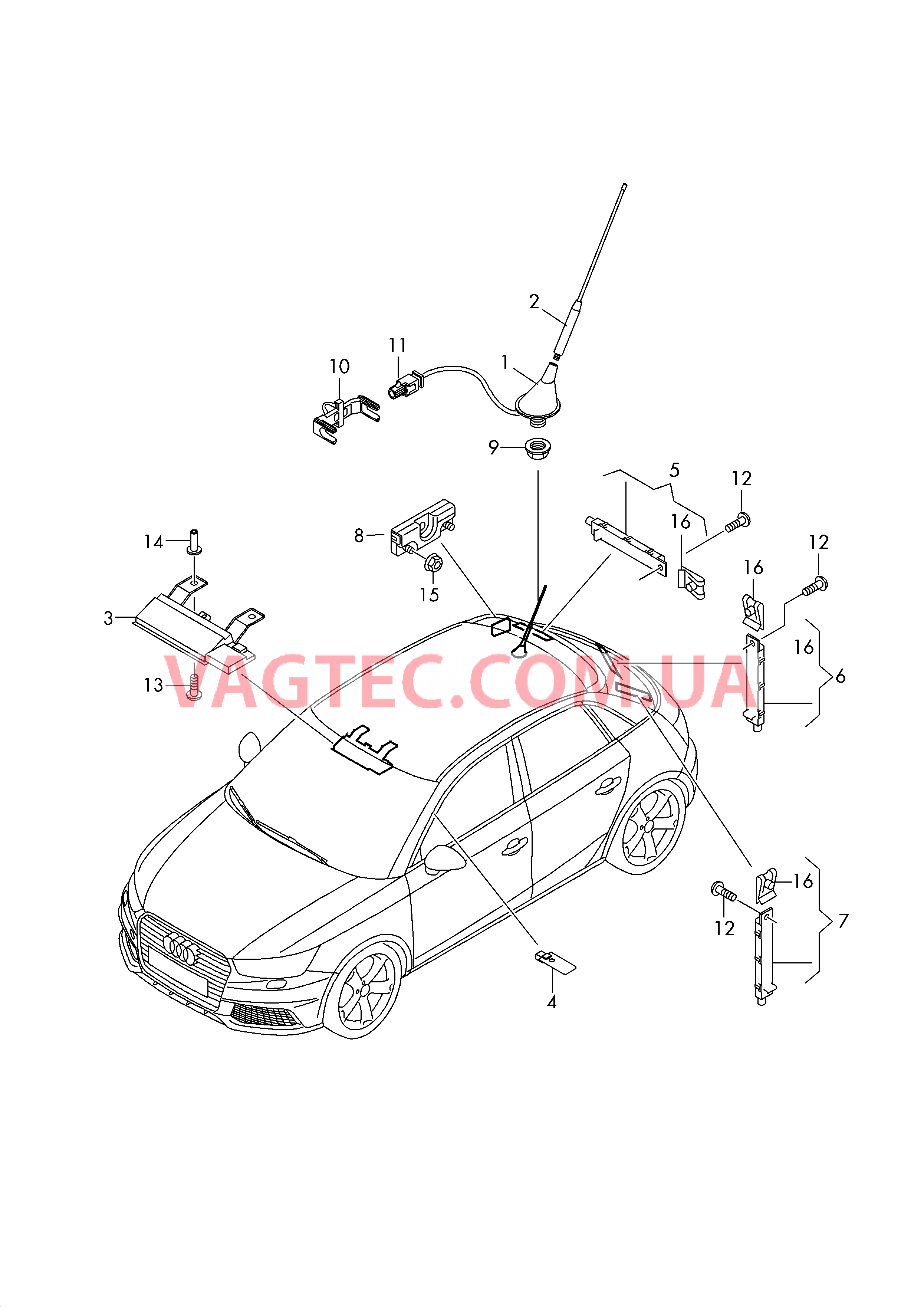 Антенна Усилитель антенны Крепёжные детали  для AUDI A1 2015