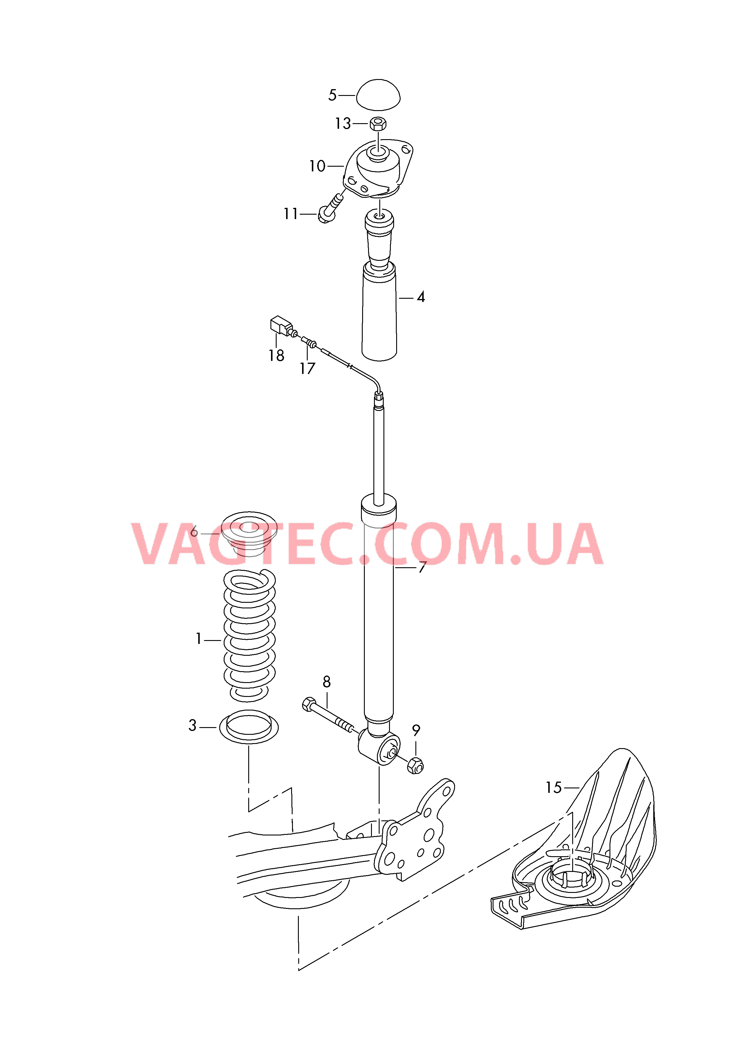 Подвеска Амортизатор для а/м с системой электрон. рег. демпф.спос. амортизаторов  для VOLKSWAGEN Polo 2015-2