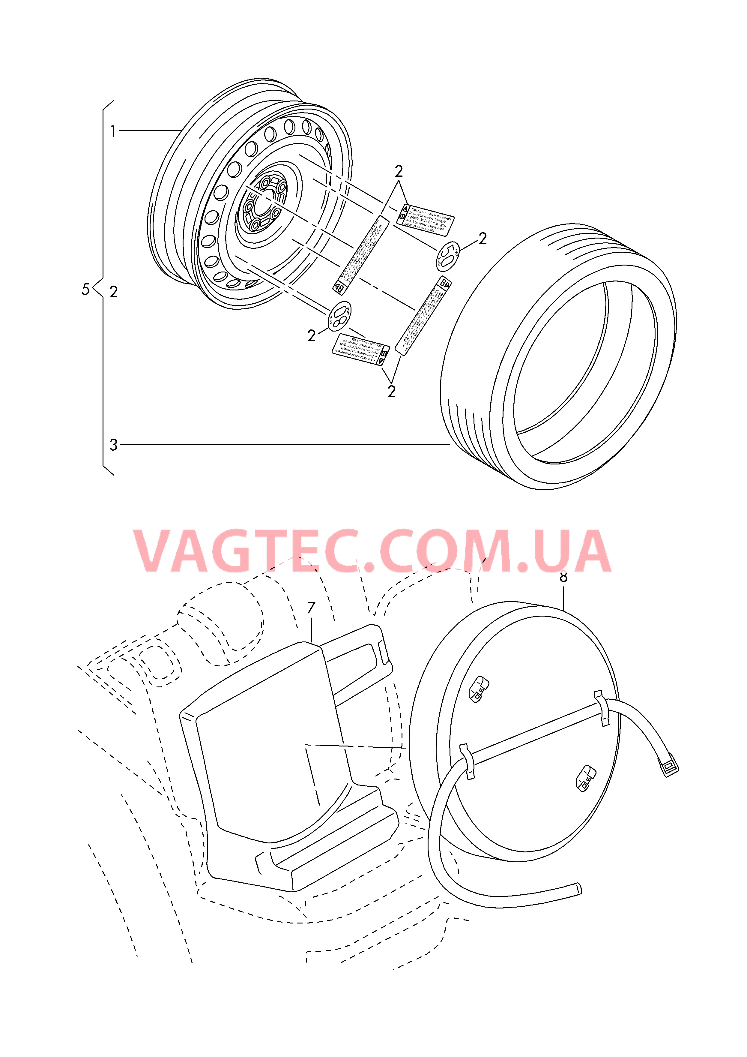 Стальной диск Радиальная шина для компактного запасн. колеса  для AUDI A1 2017