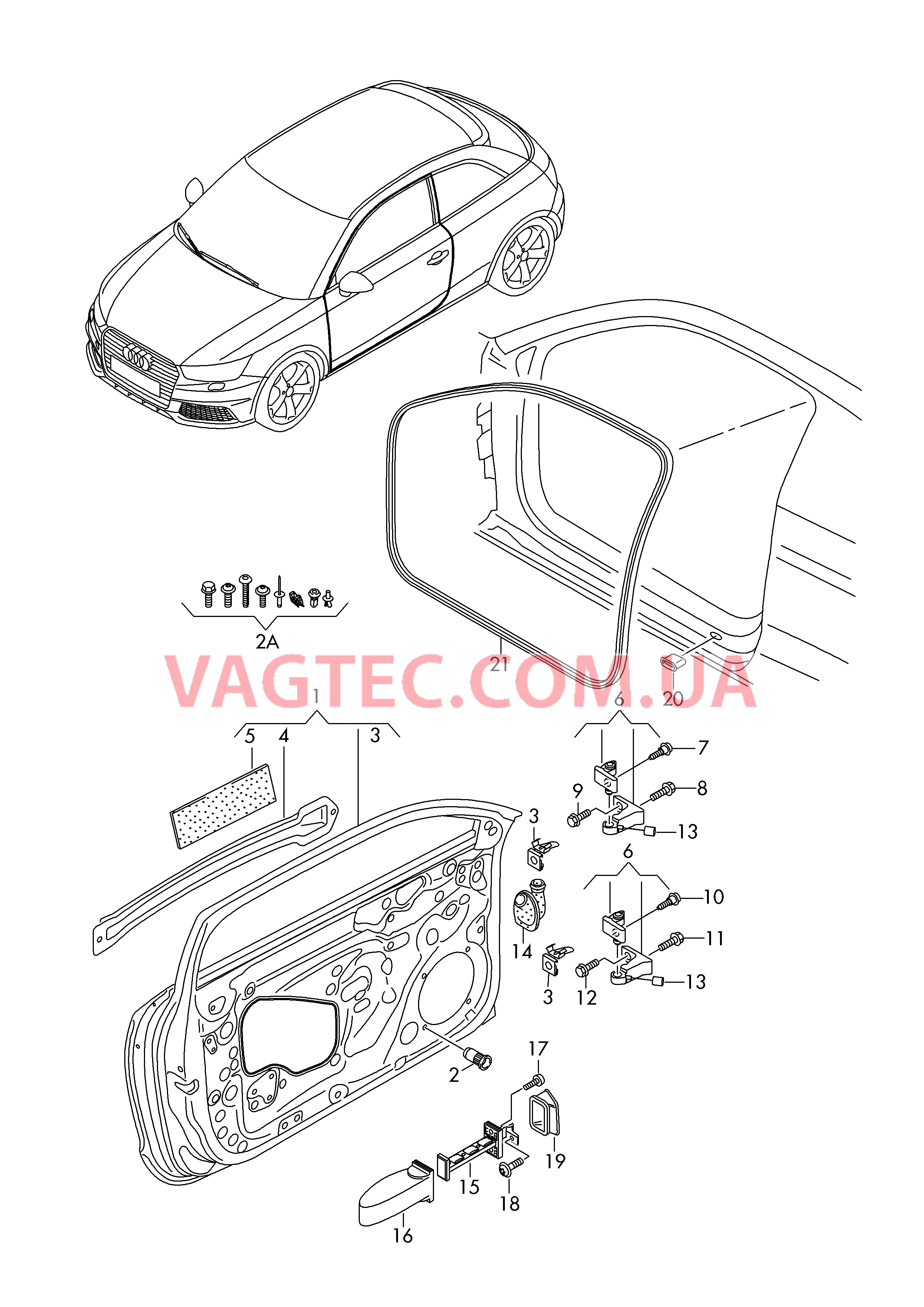 Двери Уплотнитель двери  для AUDI A1 2019