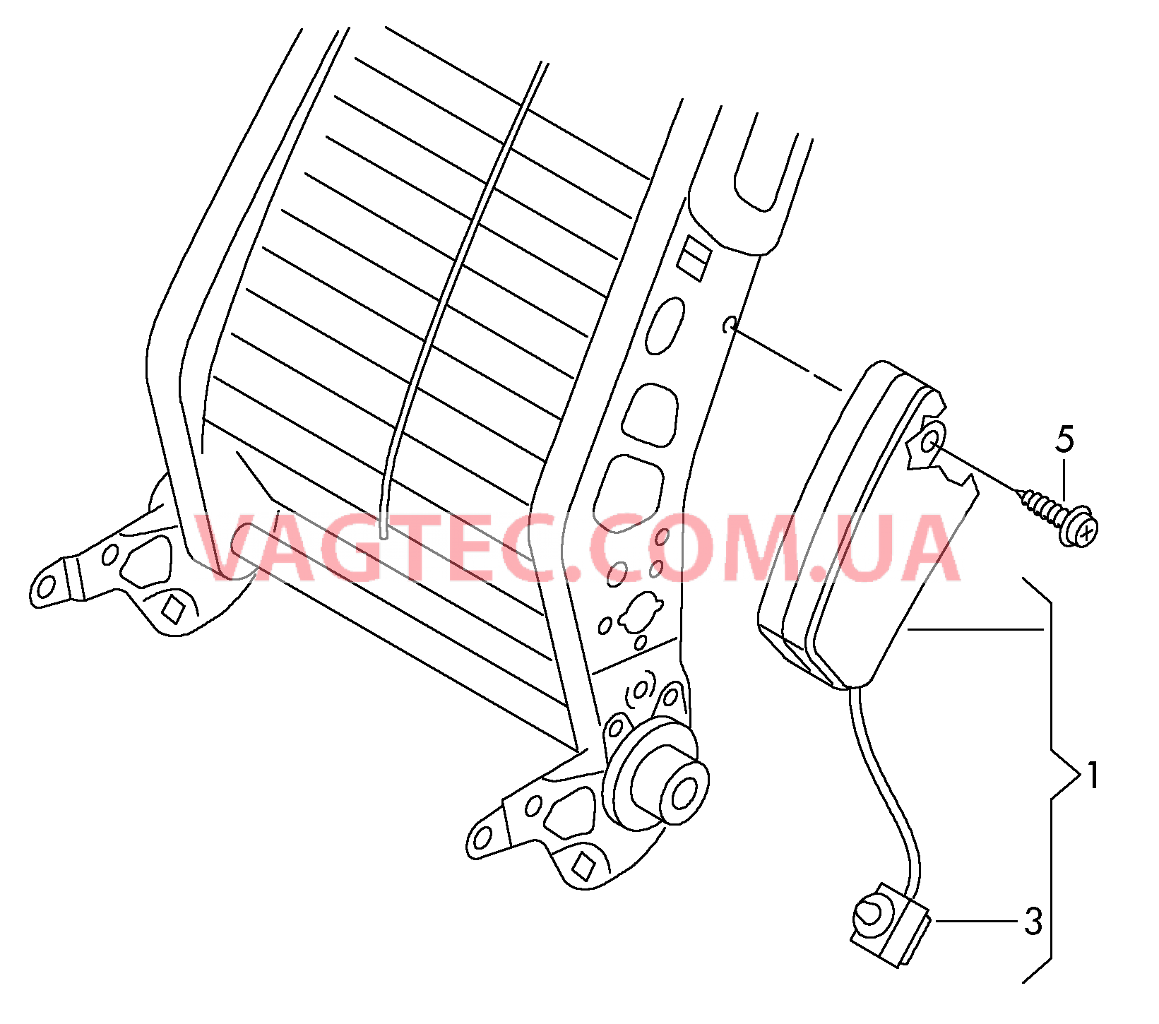 Модуль боковой подушки безоп. *** Внимание! Опасный груз *** Cмотри руководство по ремонту  для AUDI A1 2016