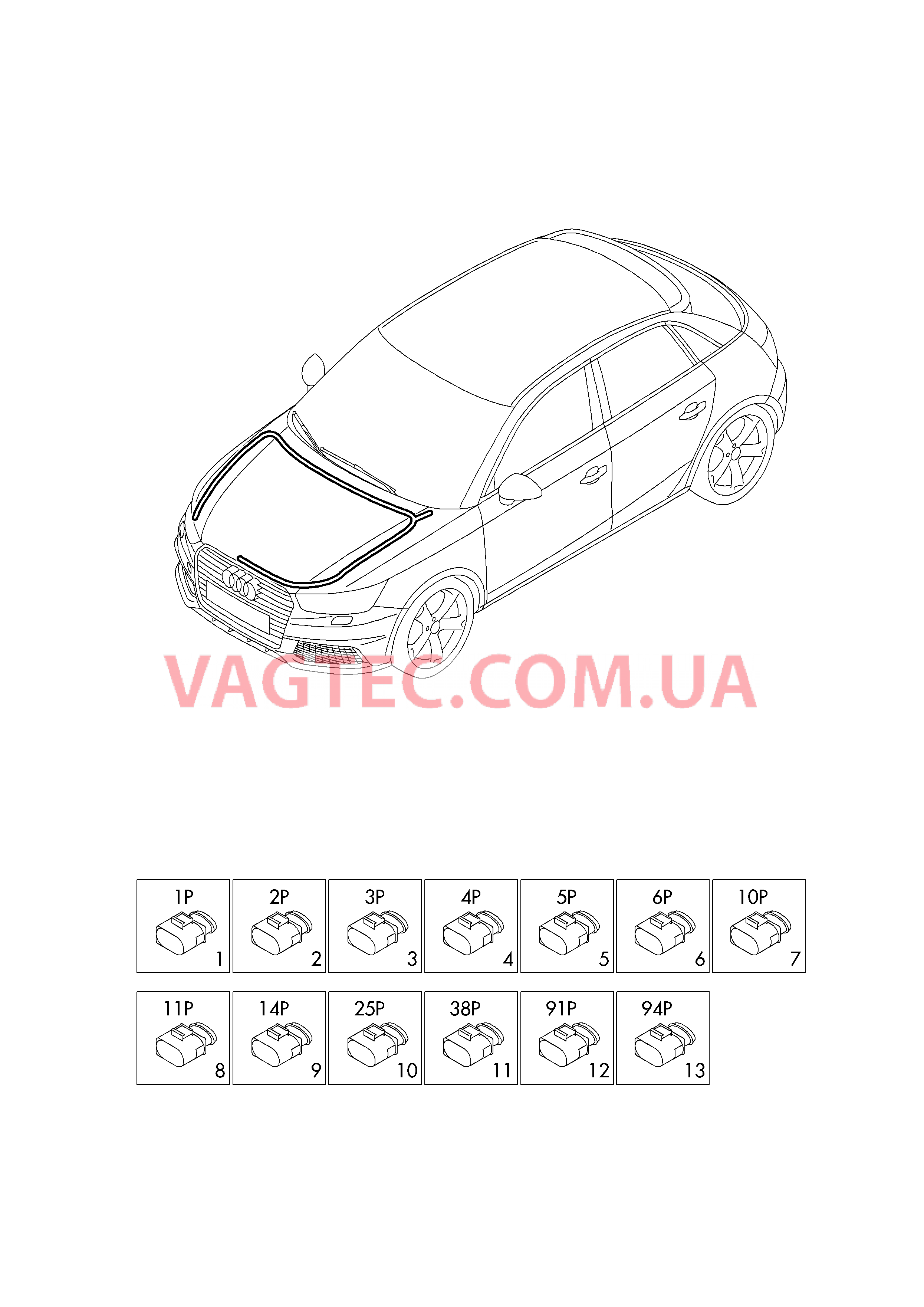 Детали не в сборе Жгут проводов для салона                       Область:  для AUDI A1 2016