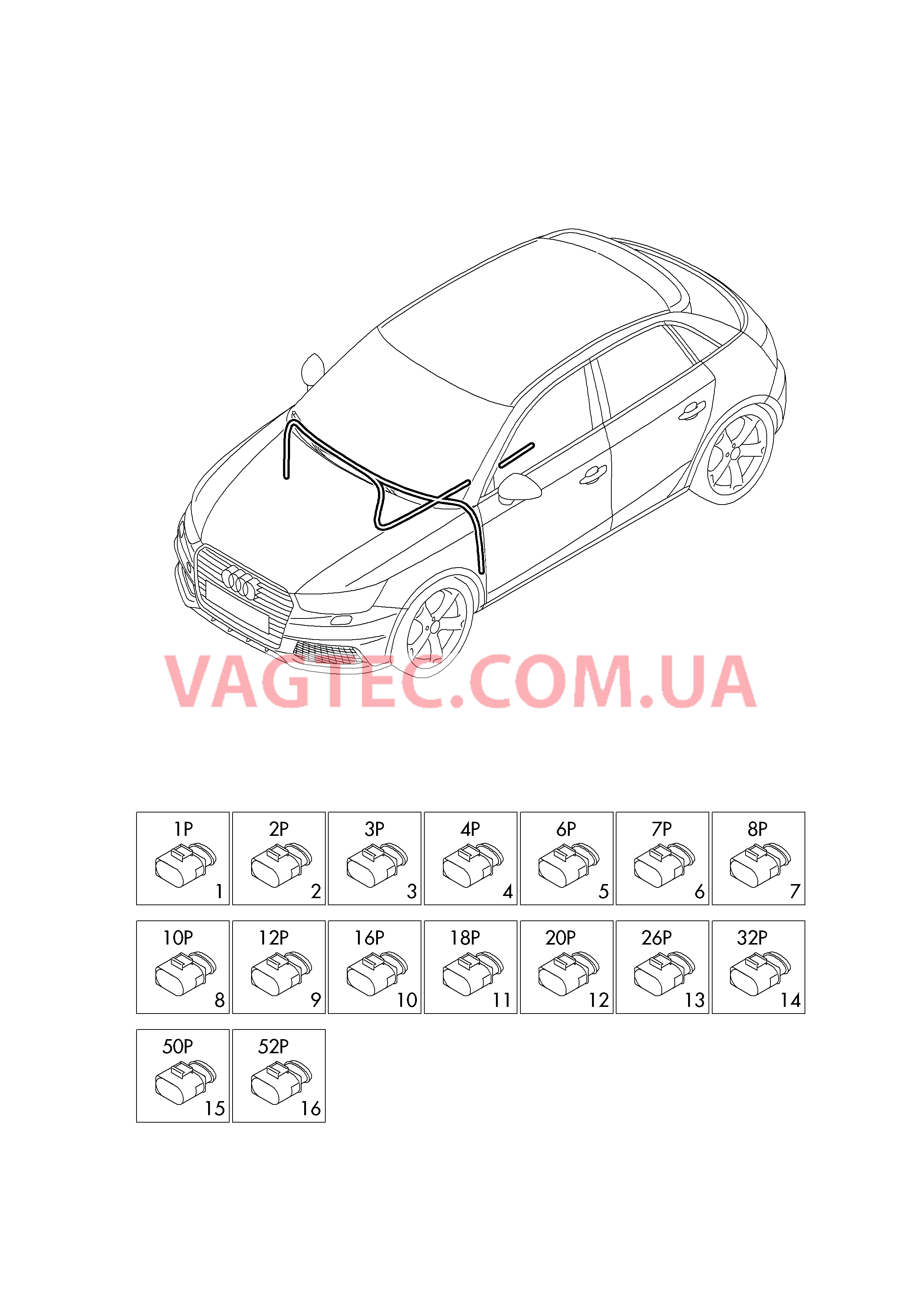 Детали не в сборе Жгут проводов для салона                       Область:  для AUDI A1 2017