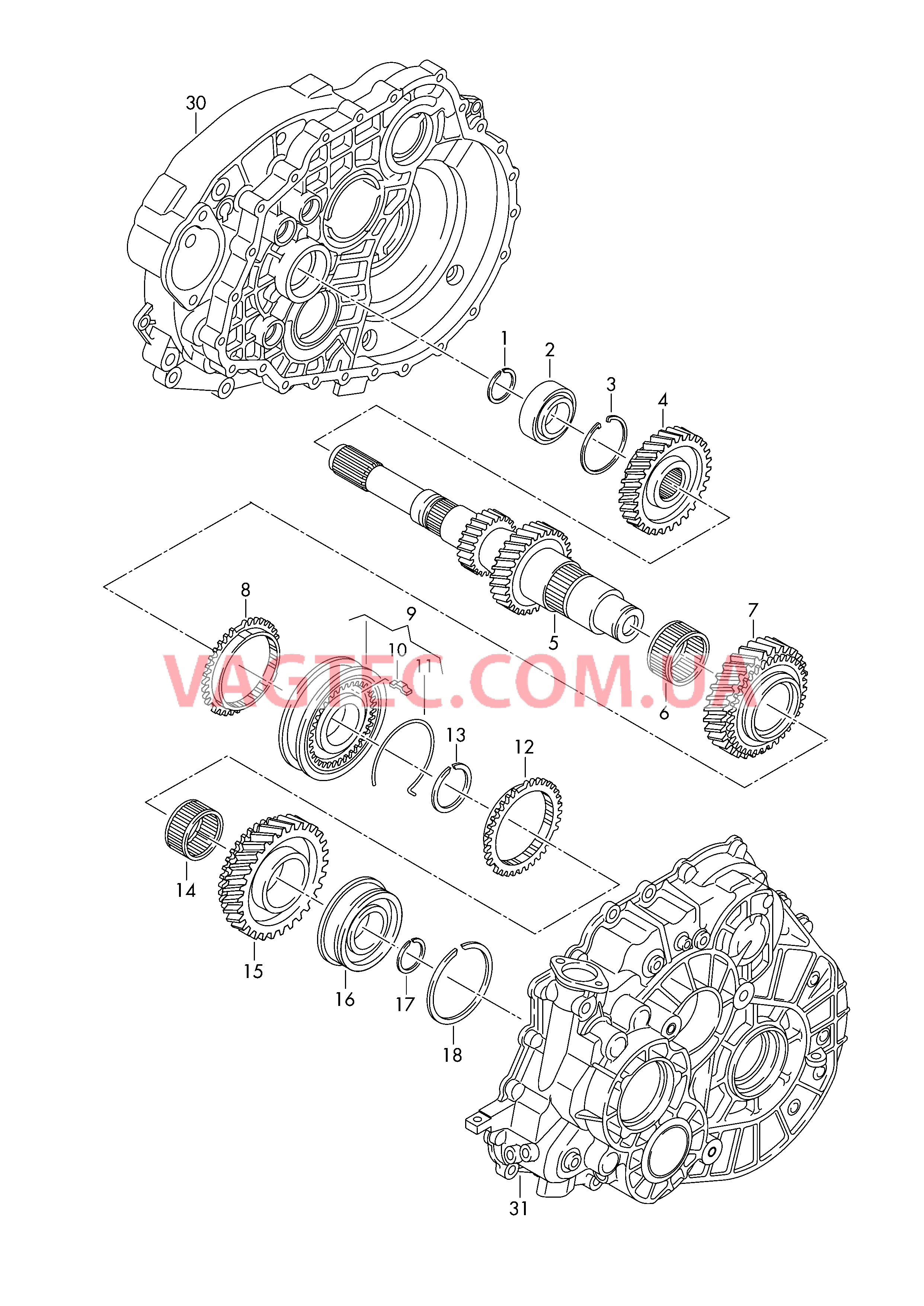 КолEса и валы Первичный вал для 6-ступен. механической КП Полный привод  для SEAT Alhambra 2016