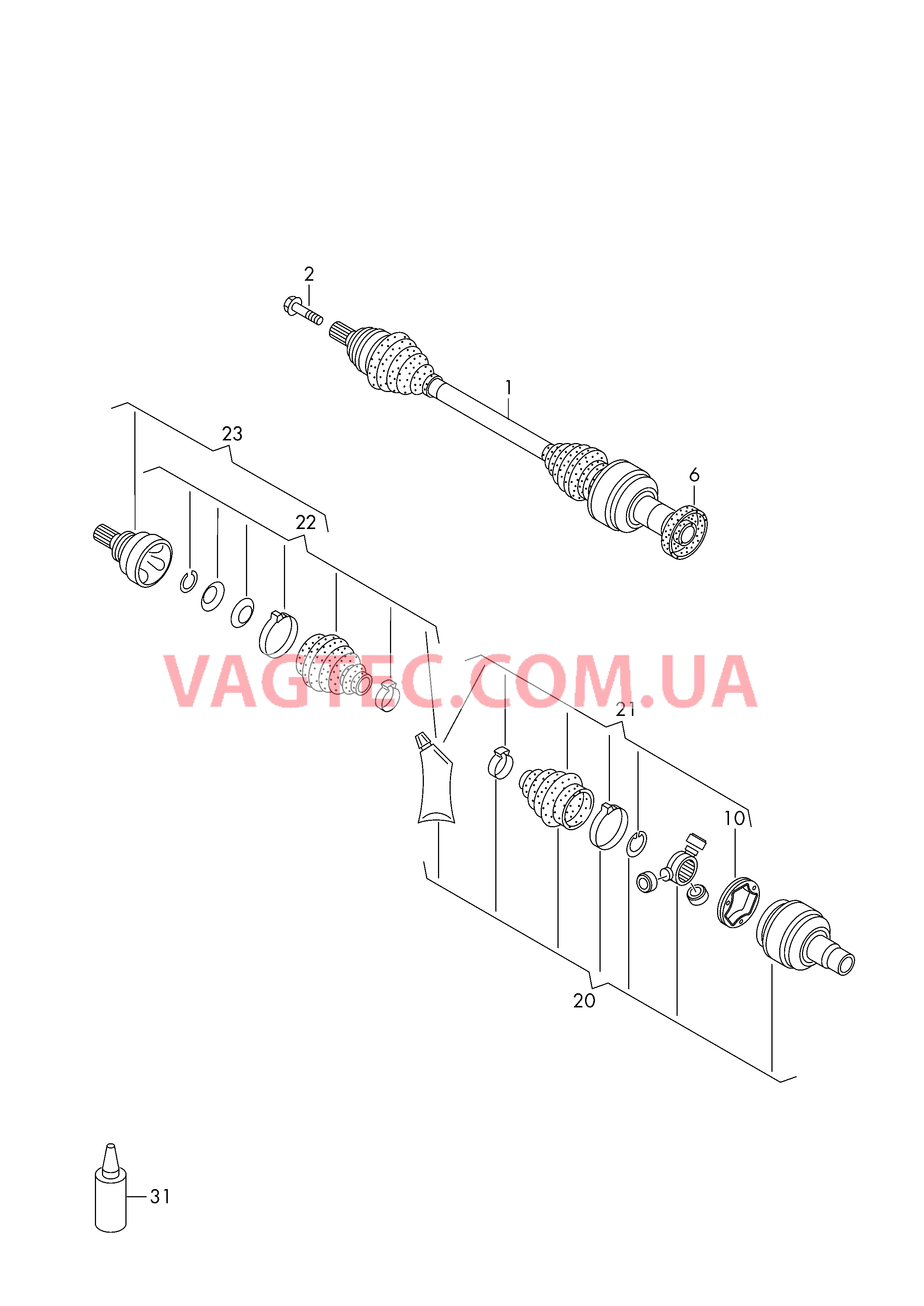 Приводной вал  для AUDI Q3 2018