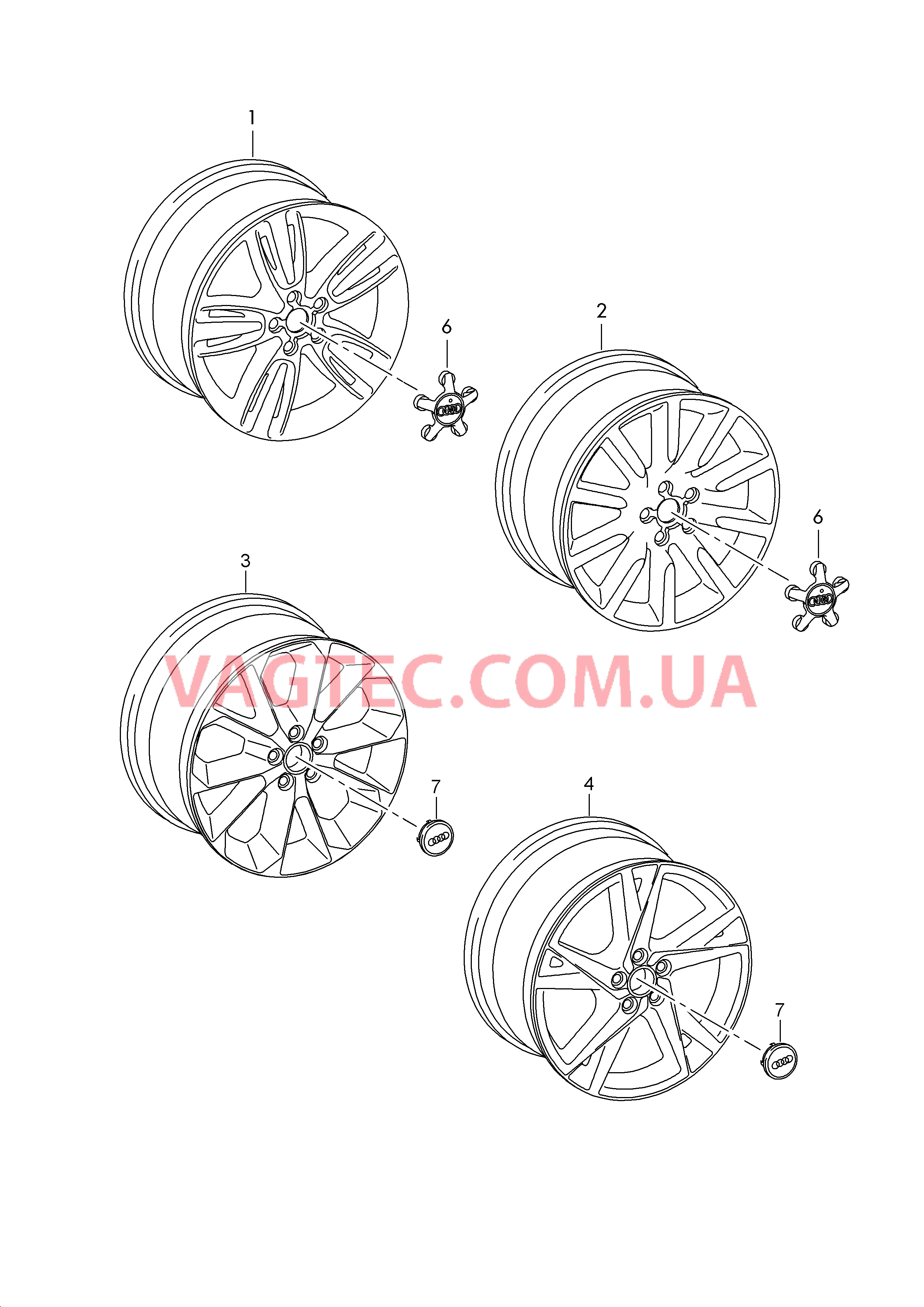 Алюминиевый диск Колпак колеса  для AUDI Q3 2015