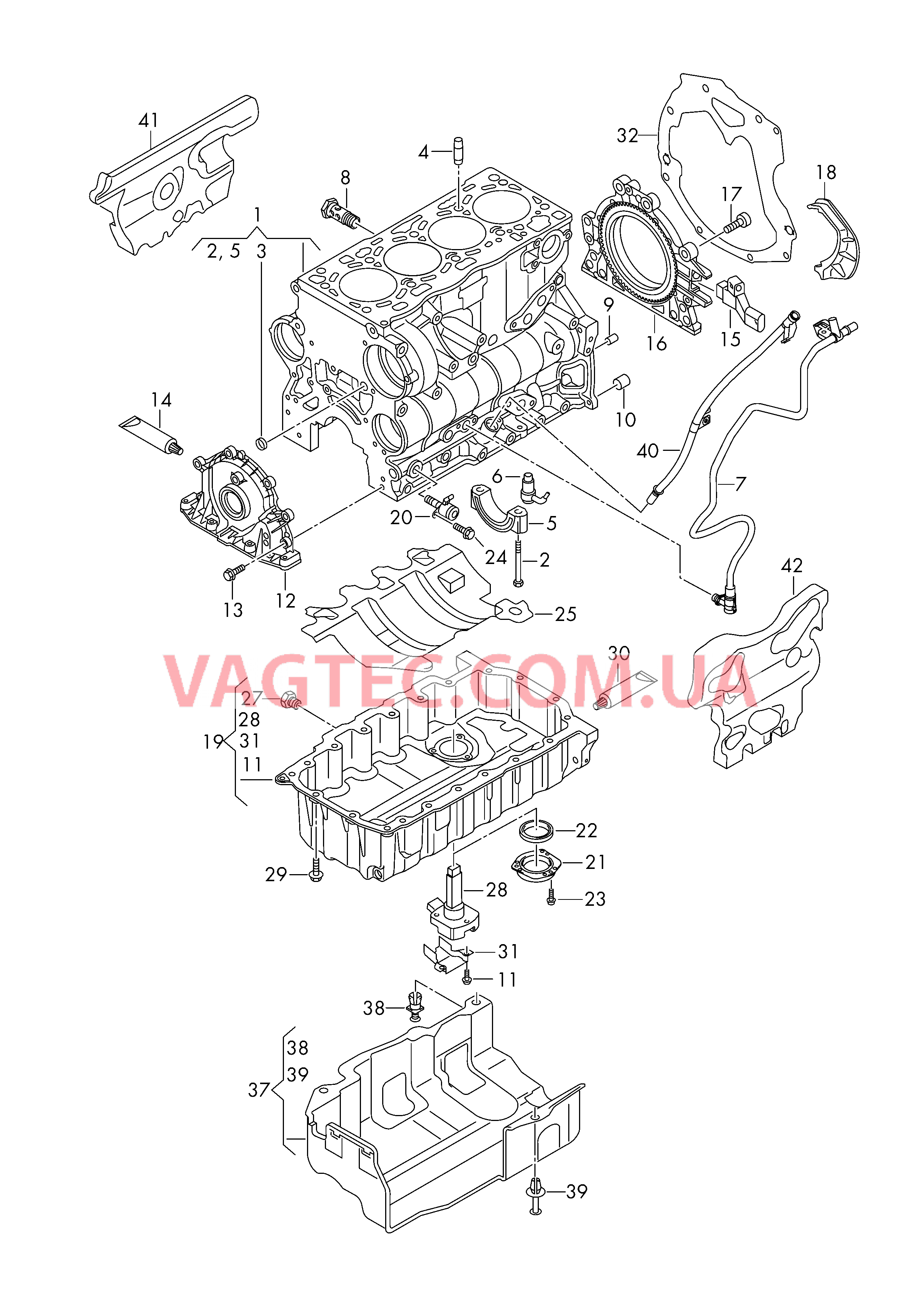 Блок цилиндров Масляный поддон  для AUDI A4Q 2016