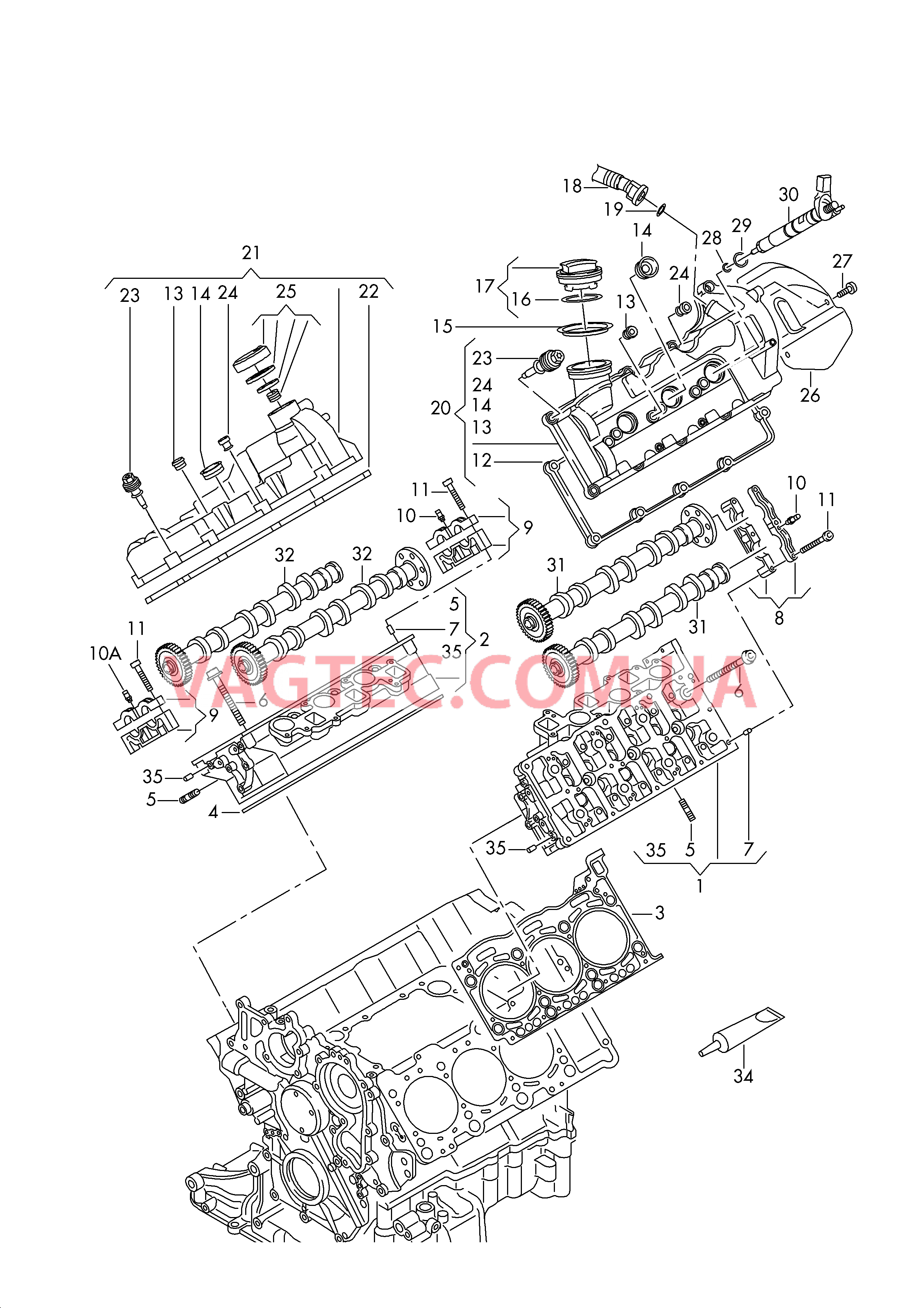 Головка блока цилиндров Крышка ГБЦ  для AUDI A6Q 2011-1