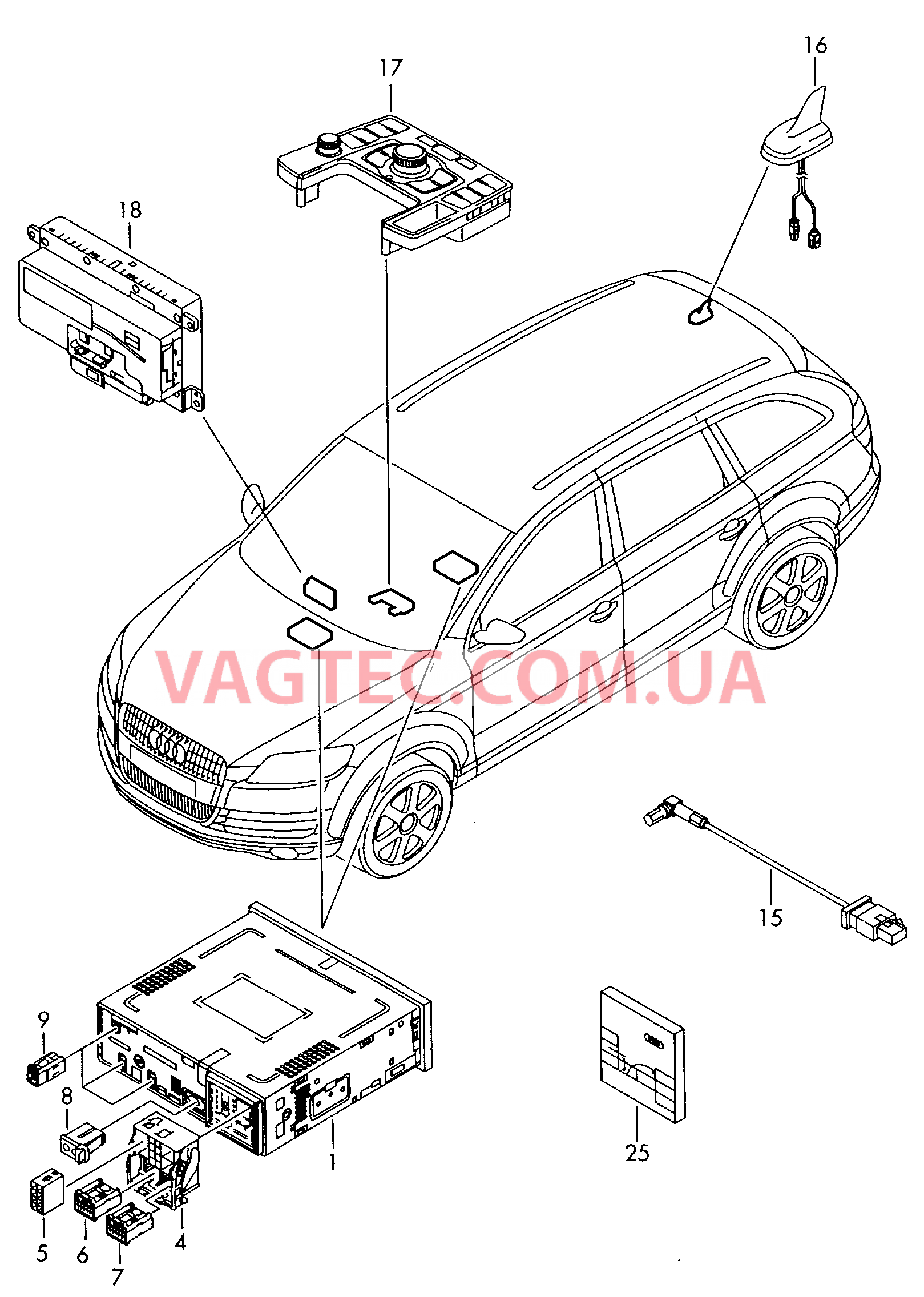  AUDI Q7 Электрические детали для системы навигации  для AUDI Q7 2008