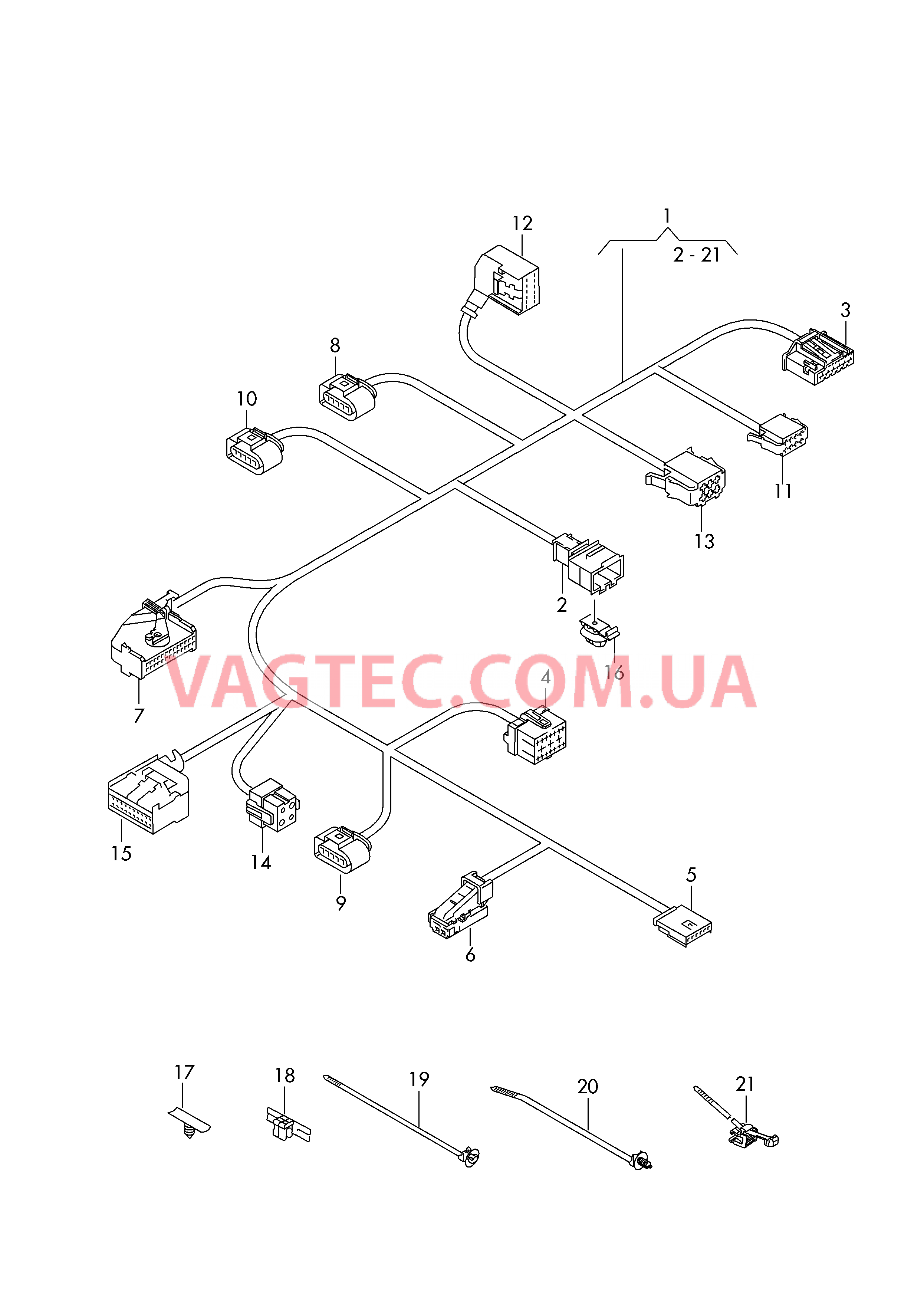 Жгут проводов каркаса сиденья  для AUDI Q7 2016