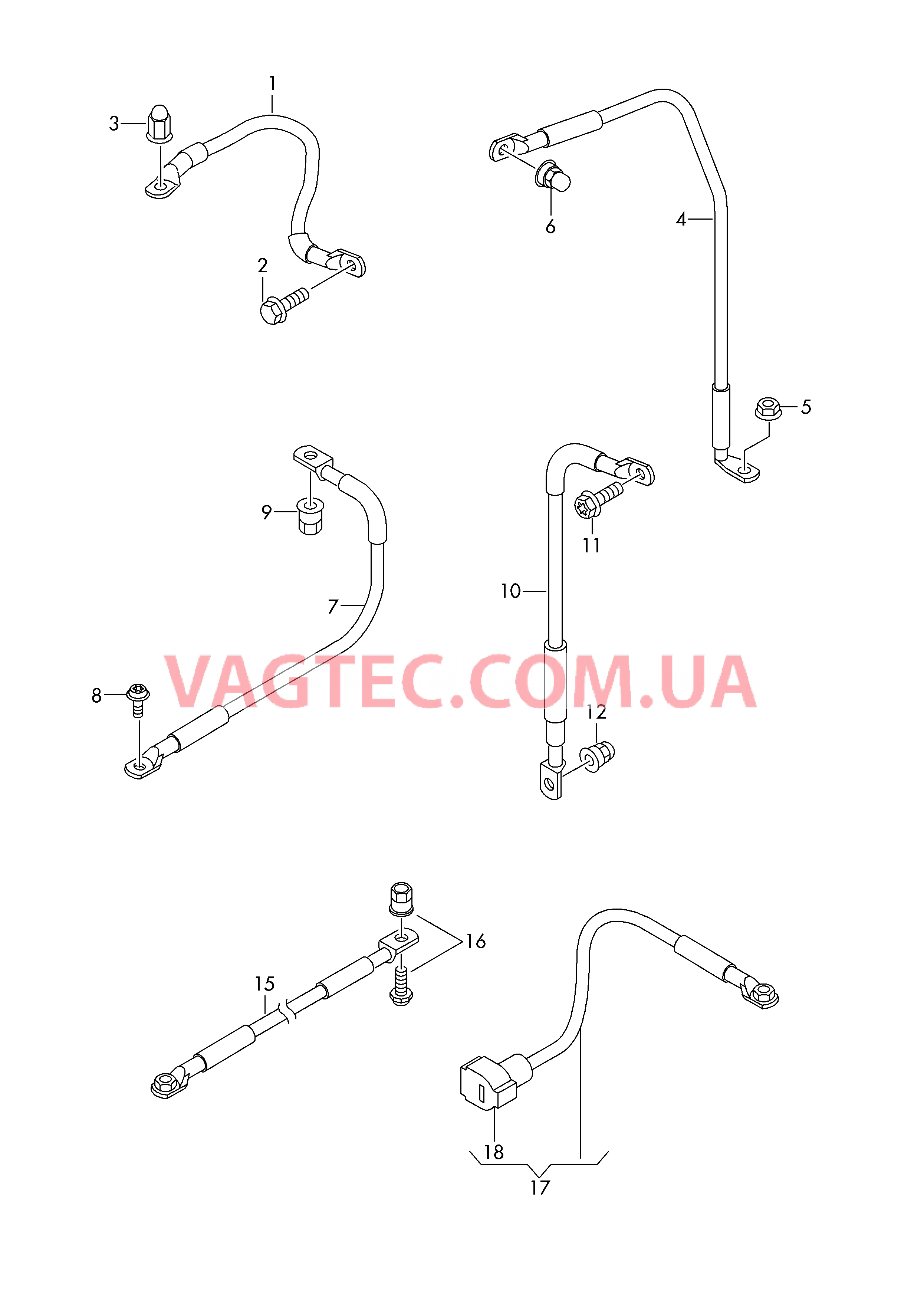 Провод массы для а/м с гибридным приводом  Провод массы Жгут пров. для полож. выв. АКБ Преобразователь напряжения  для AUDI Q7 2016