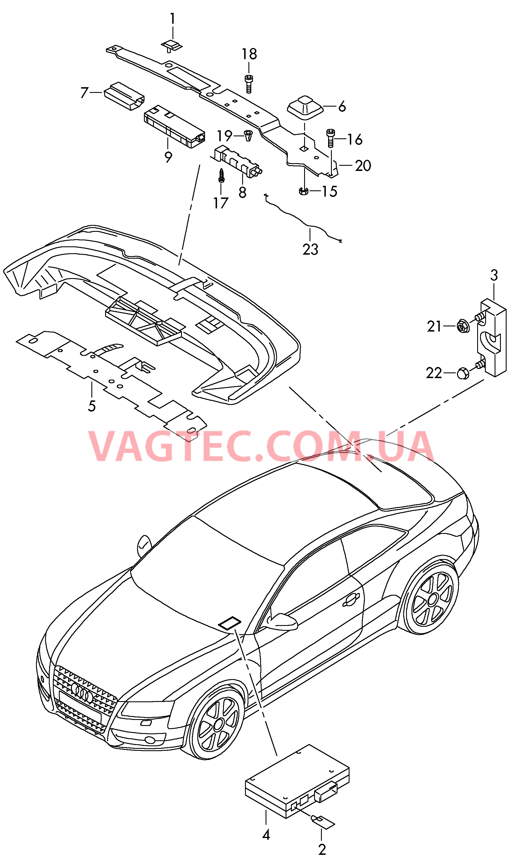 Антенна Усилитель антенны Элементы крепления для антенного усилителя  для AUDI RS5C 2016