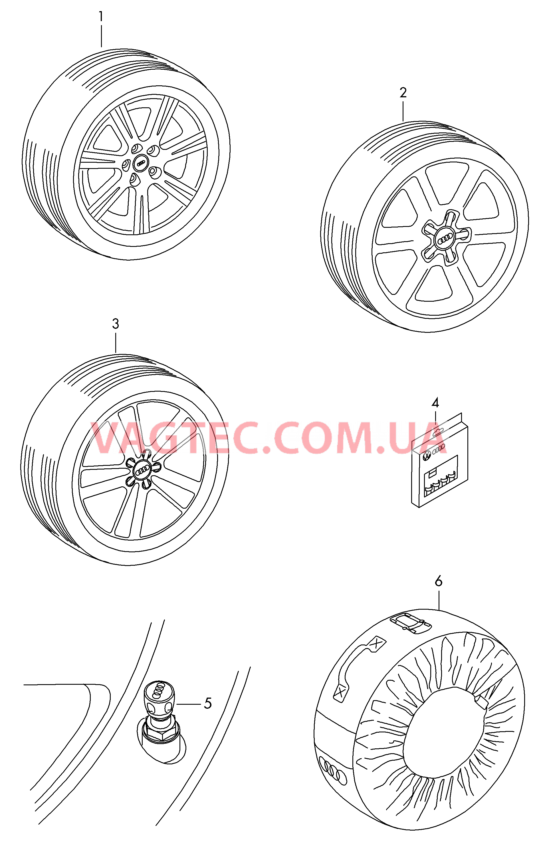 Оригинальные аксессуары Алюминиевый колёсный диск с зимней шиной  Колесный болт секретка Заслонка для блока клапанов Вещевое отделение  для AUDI Q7 2015