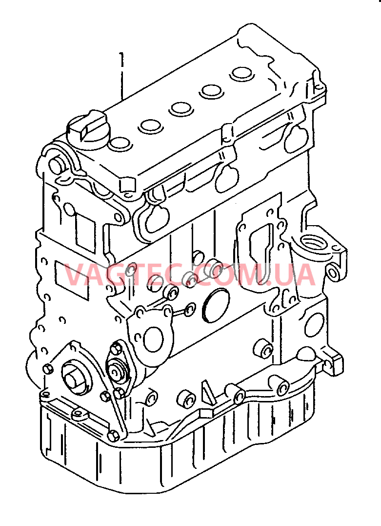 Двигатель в сборе, без распределителя зажигания, коллекторов и генератора  для AUDI TT 2004