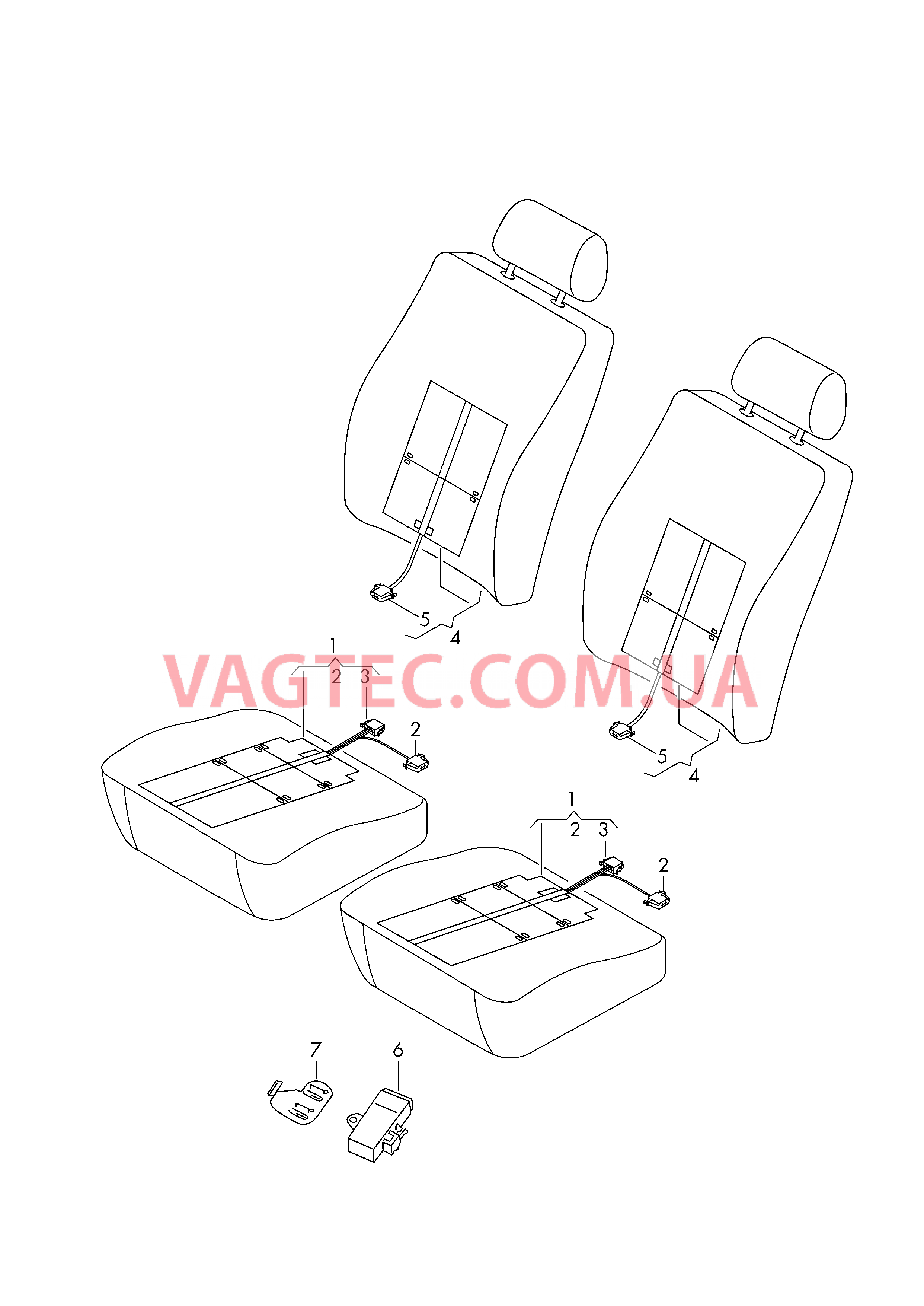 Нагревательный элемент спинки и подушки сиденья  для AUDI A6 2017