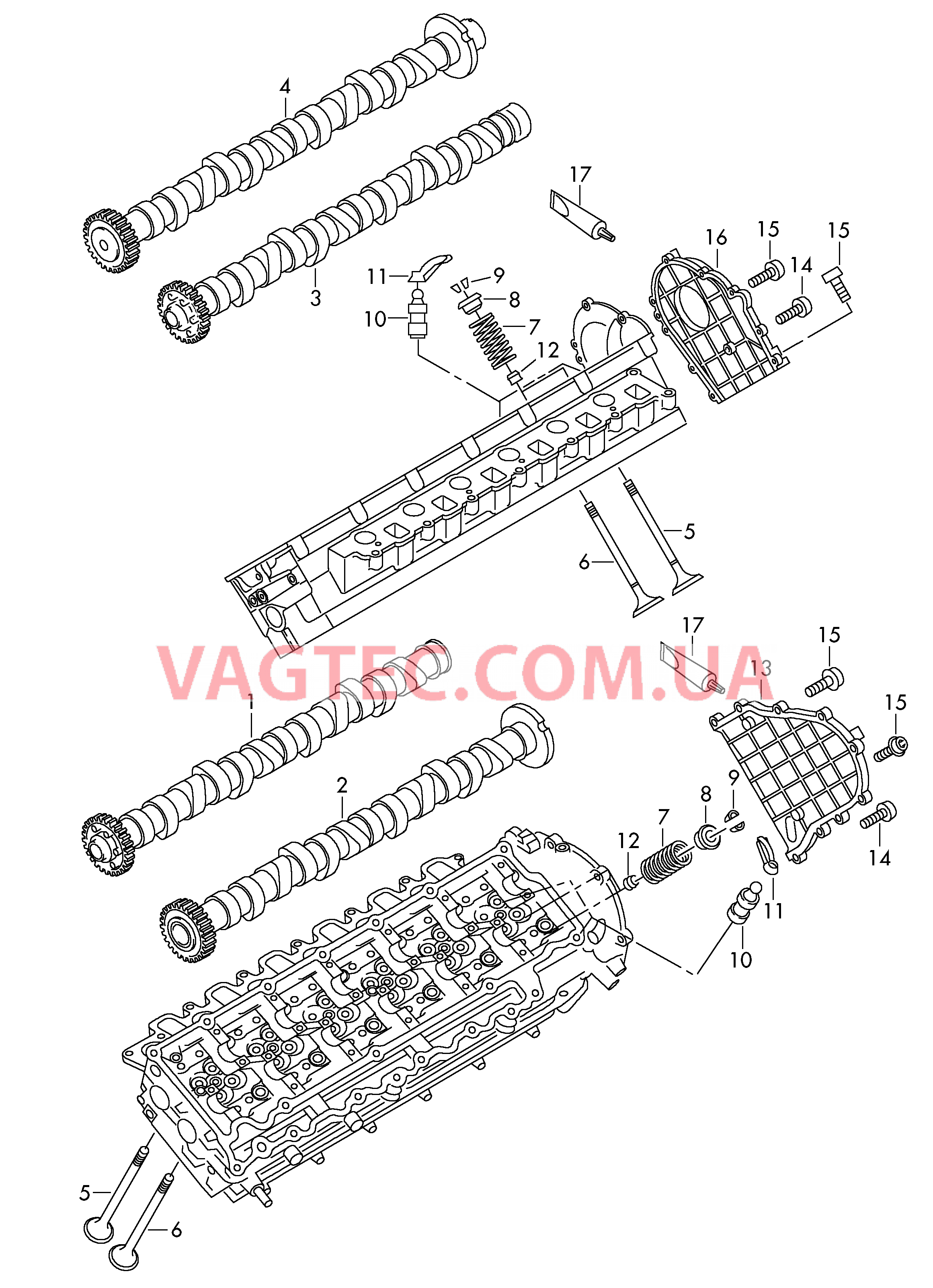 Распределительный вал, клапаны  для AUDI Q7 2015