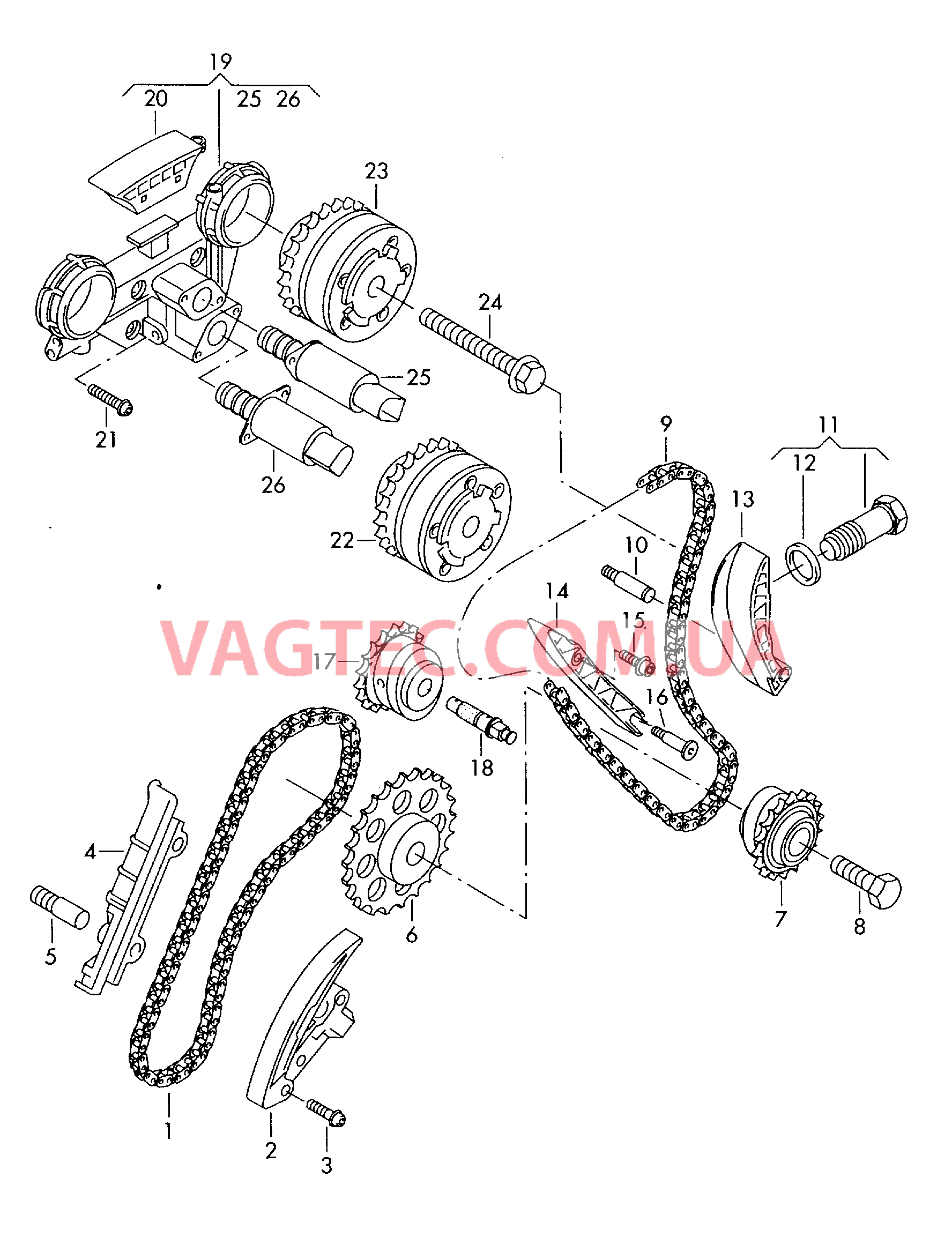 Цепь ГРМ Планка успокоителя  для VOLKSWAGEN Touareg 2008