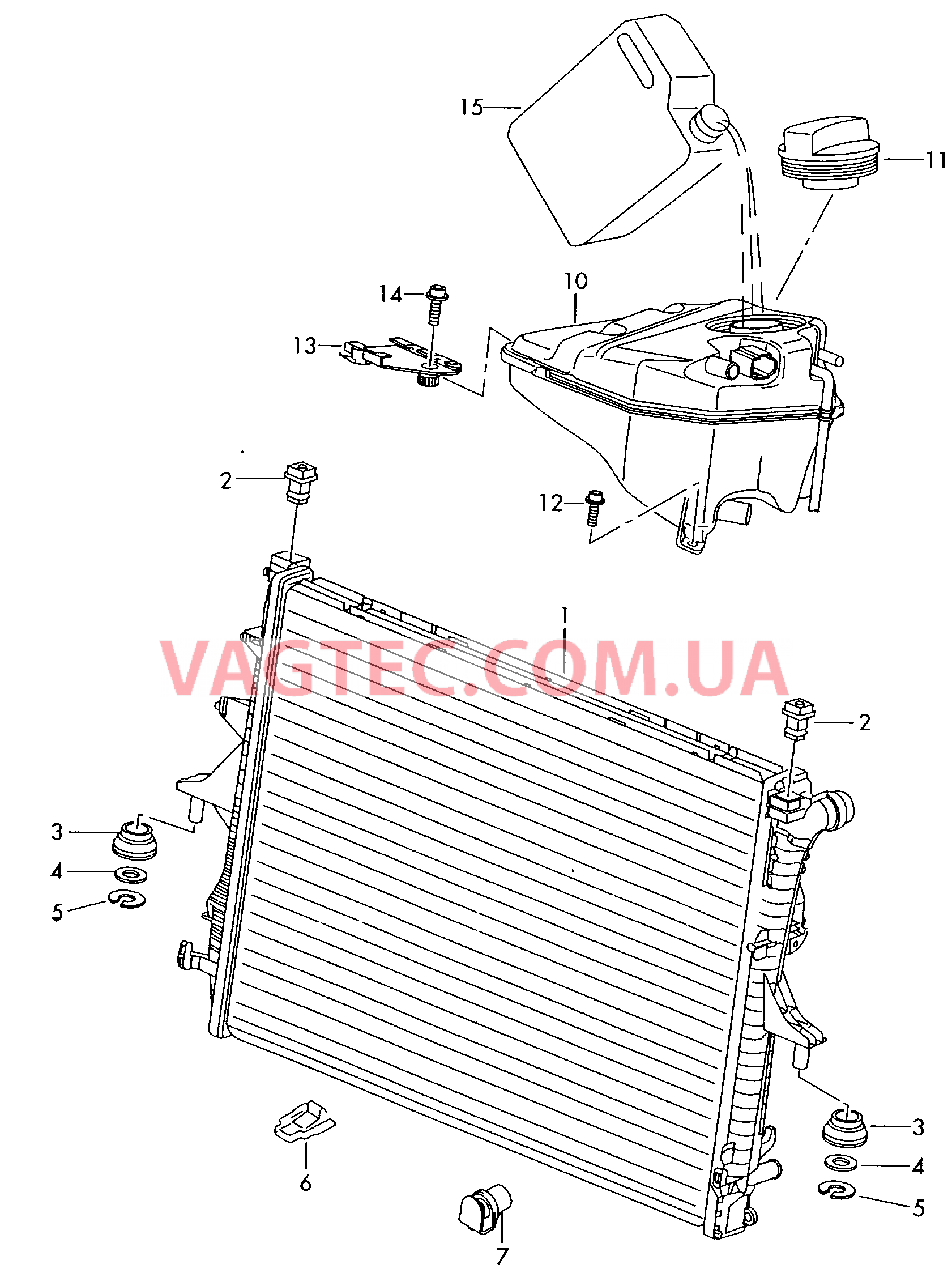 Радиатор охлаждающей жидкости Бачок, компенсационный  для AUDI Q7 2015