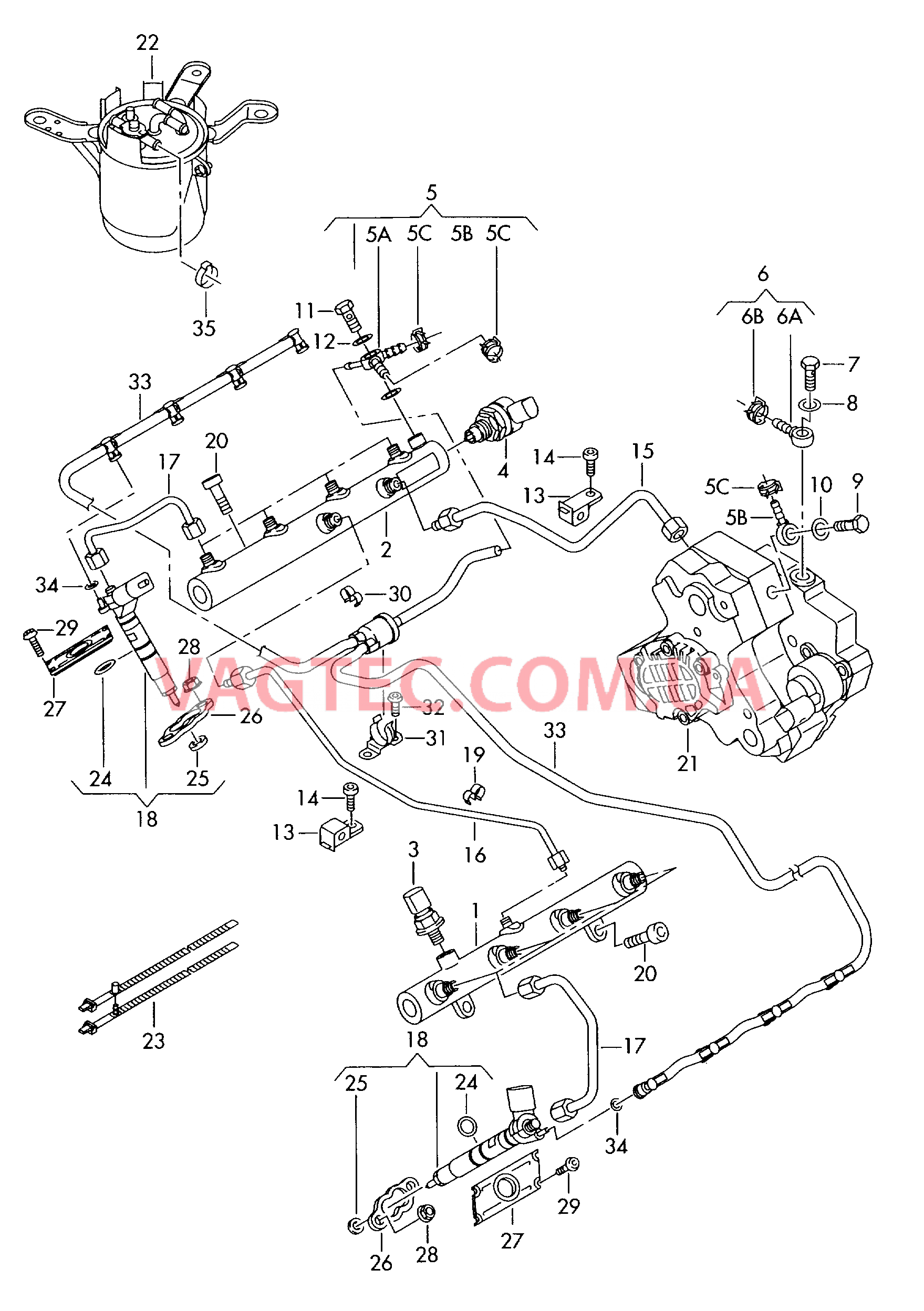 Распределитель топлива Форсунка Нагнетательная труба  для AUDI A8Q 2003-1