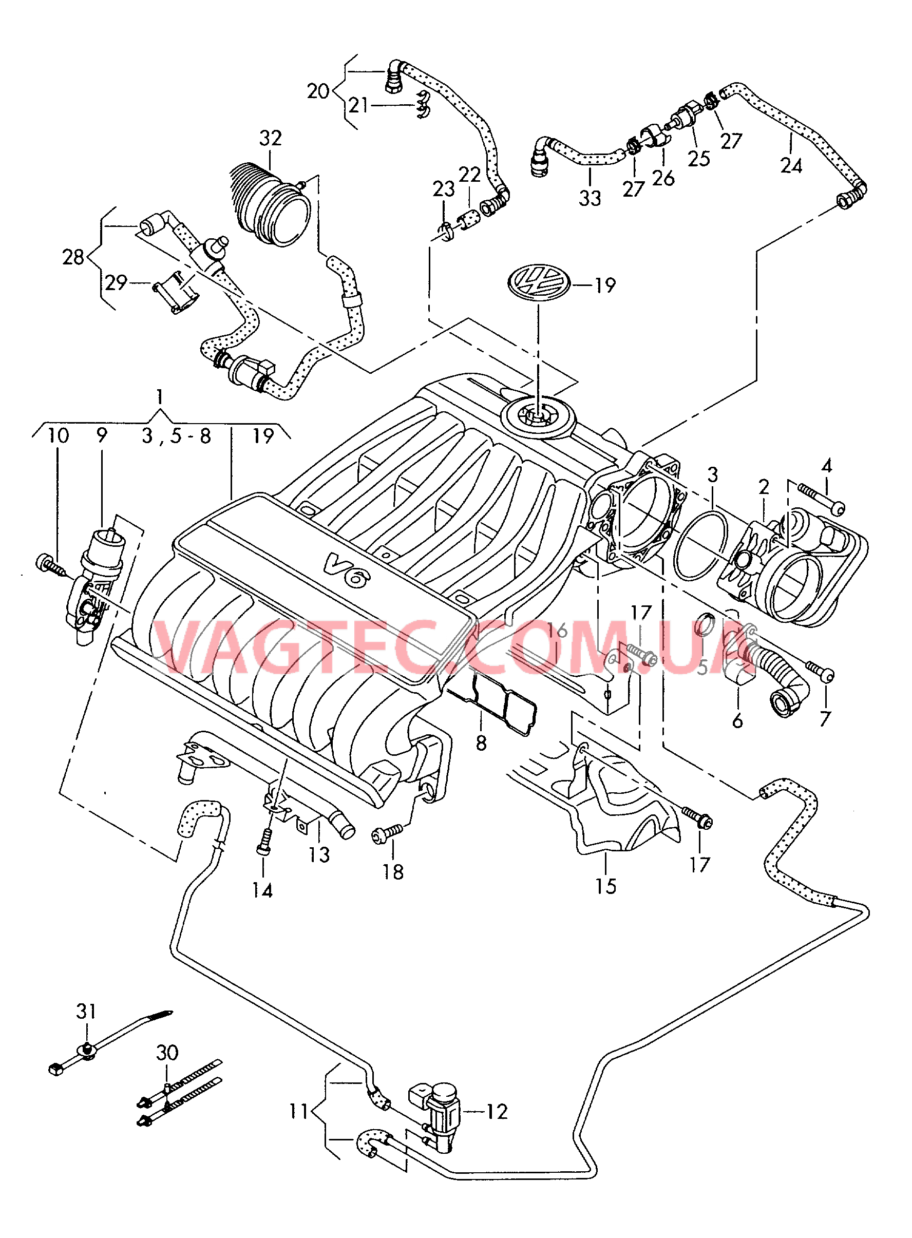 Cистема впуска воздуха  для VOLKSWAGEN Touareg 2007