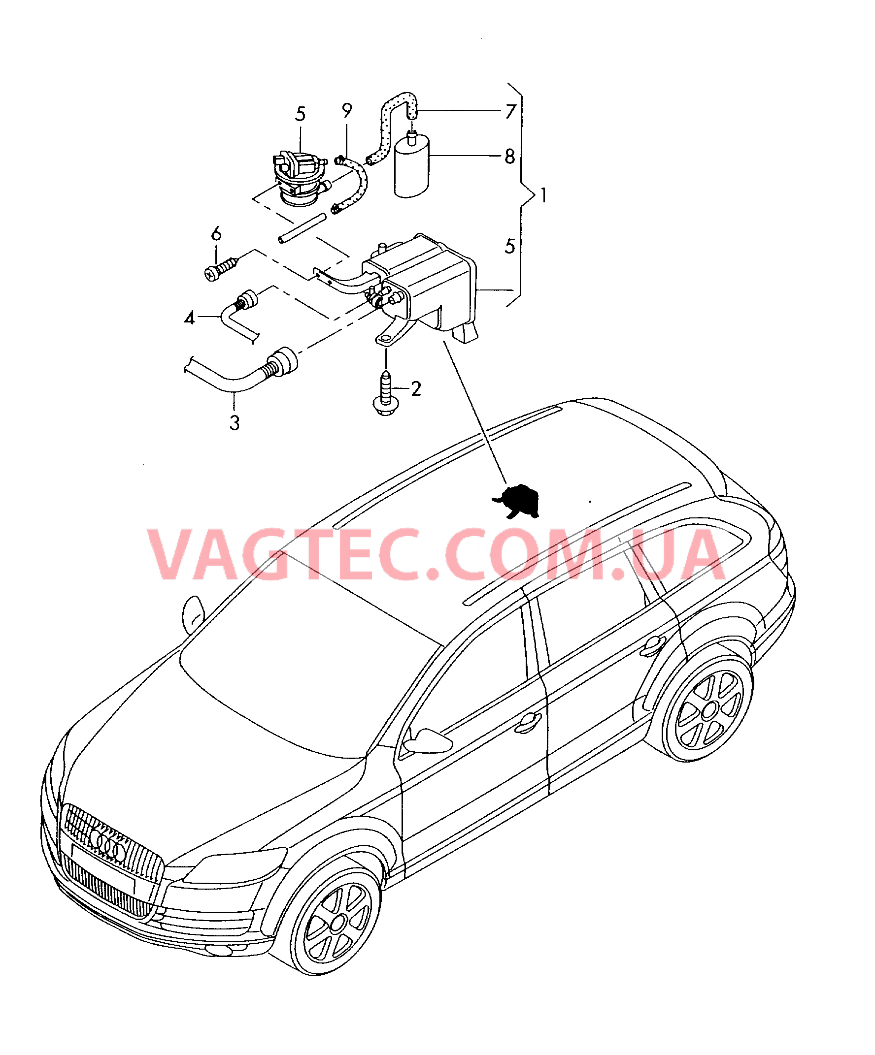 Cистема улавл. паров топлива Диагностический насос топливной системы  для AUDI Q7 2014