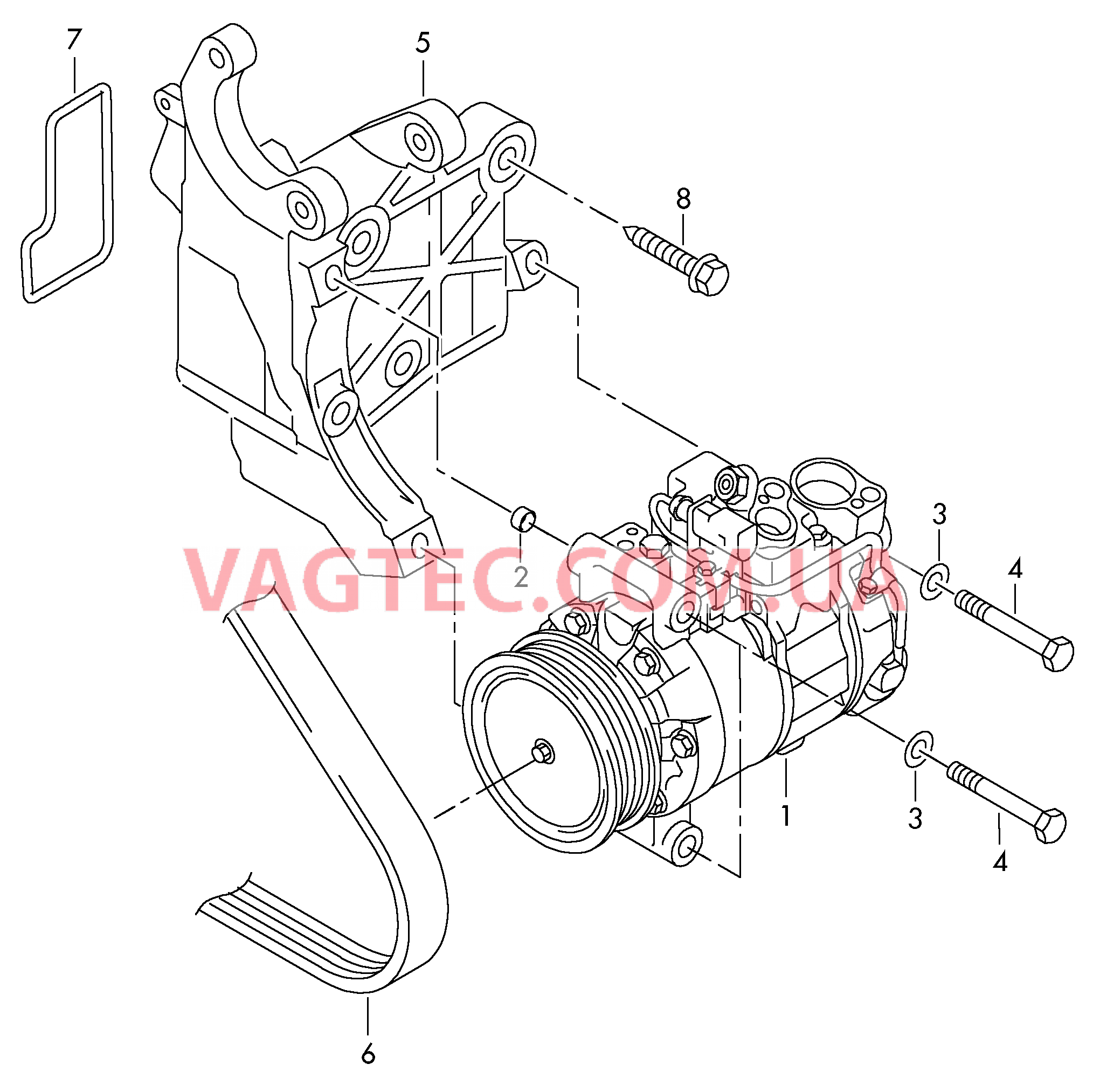 Компрессор климатической уст. для VW TOUAREG  Детали соединительные и крепежные для компрессора для VW TOUAREG   для VOLKSWAGEN Touareg 2003