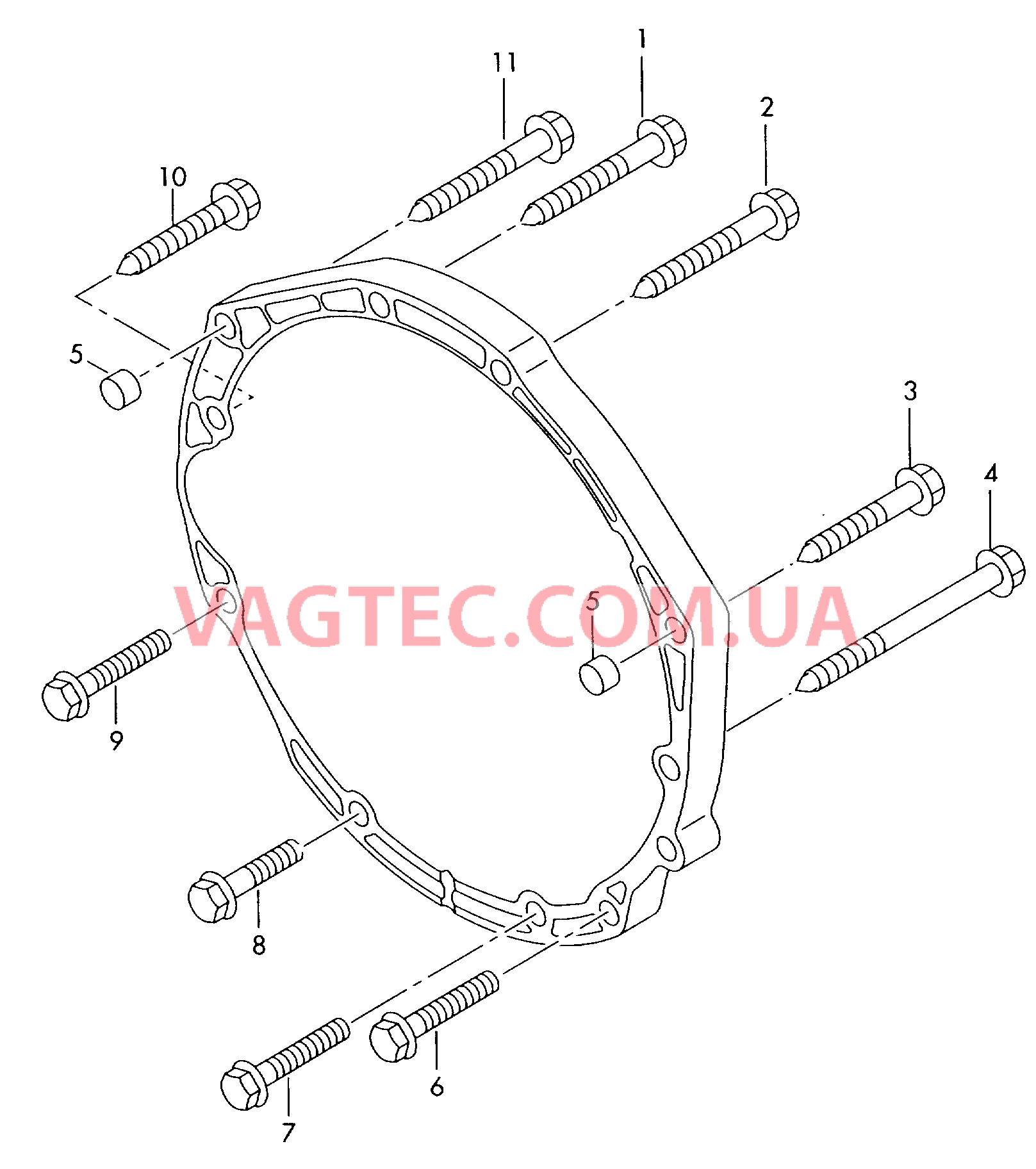 Детали крепежные для КП 6-ступенчатая АКП для полного привода  для AUDI Q7 2008