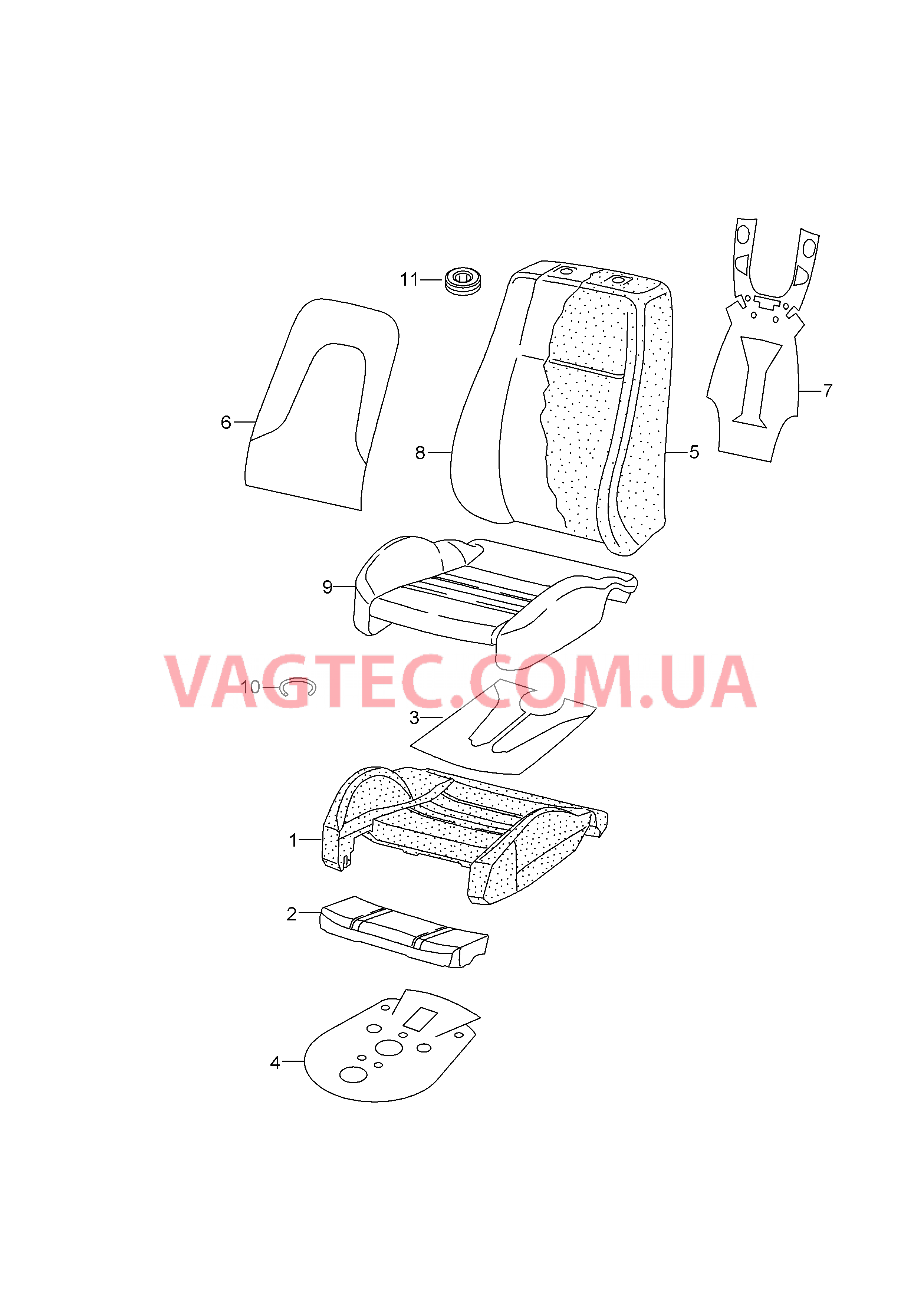 Подушка сиденья Набивка спинки Обивка подушки и спинки сиден.  для AUDI A5 2016