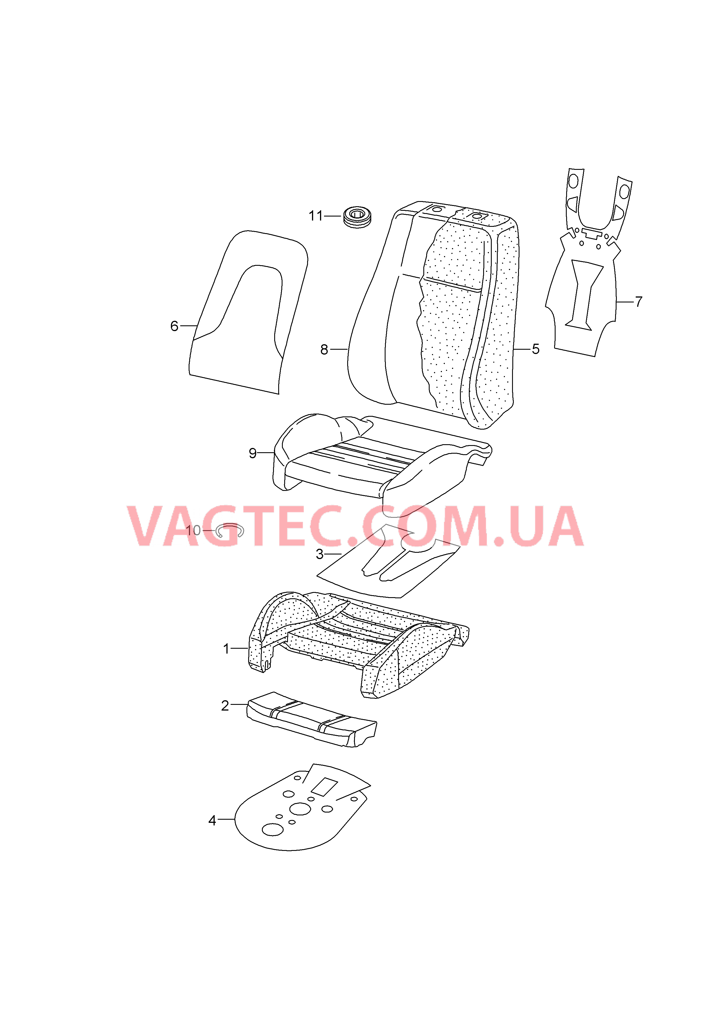 Подушка сиденья Набивка спинки Обивка подушки и спинки сиден.  для AUDI A4Q 2008-1