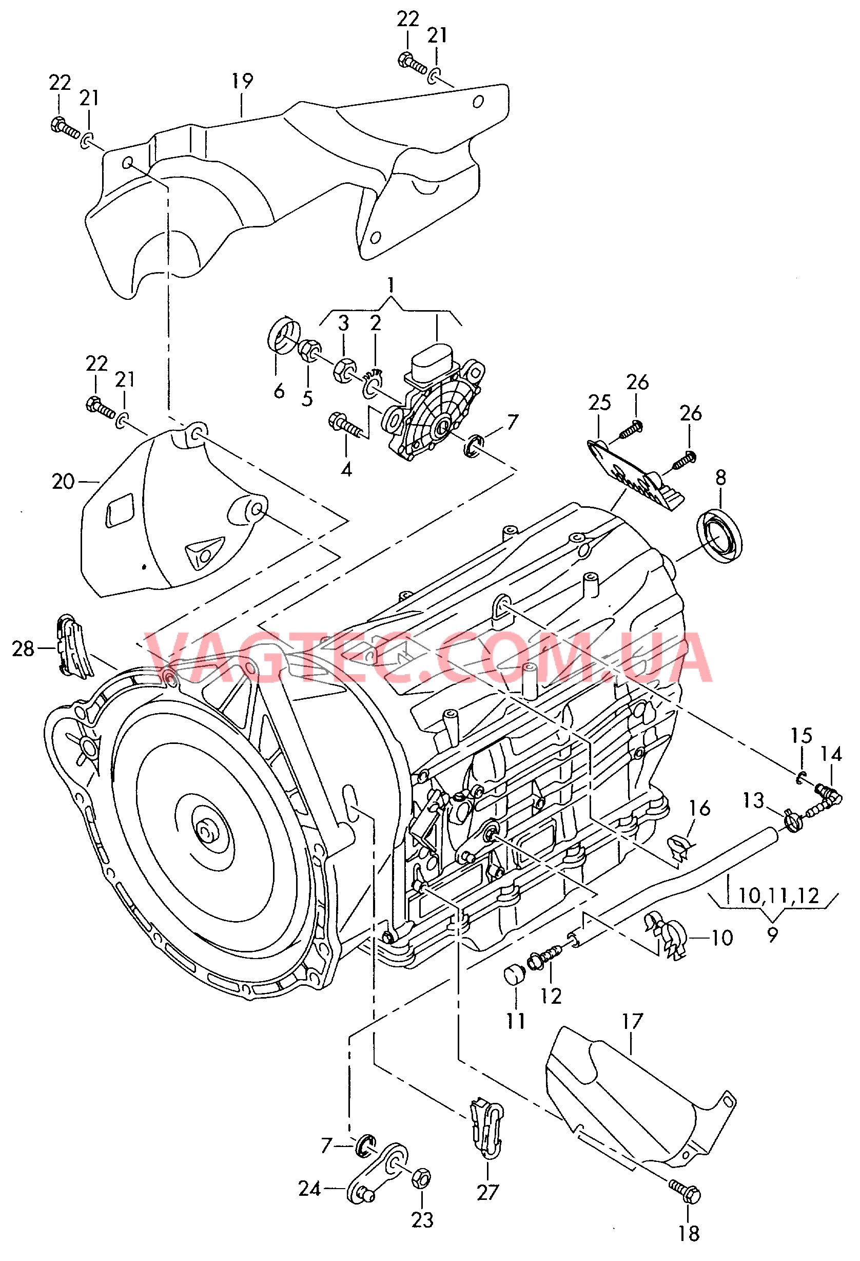 Картер коробки передач Щиток для 6-ступенчатой АКП Полный привод  для AUDI Q7 2014