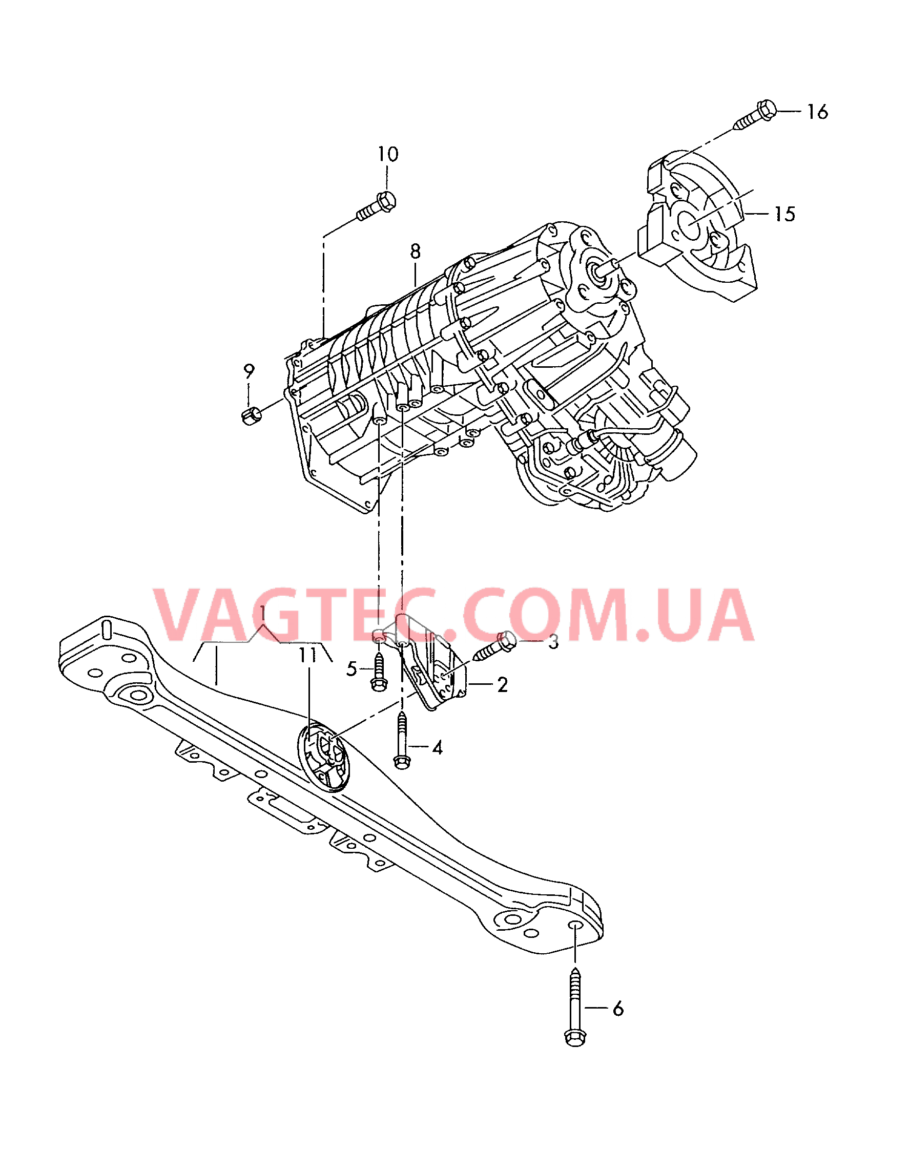 Детали крепления для раздаточной КП  для VOLKSWAGEN Touareg 2010