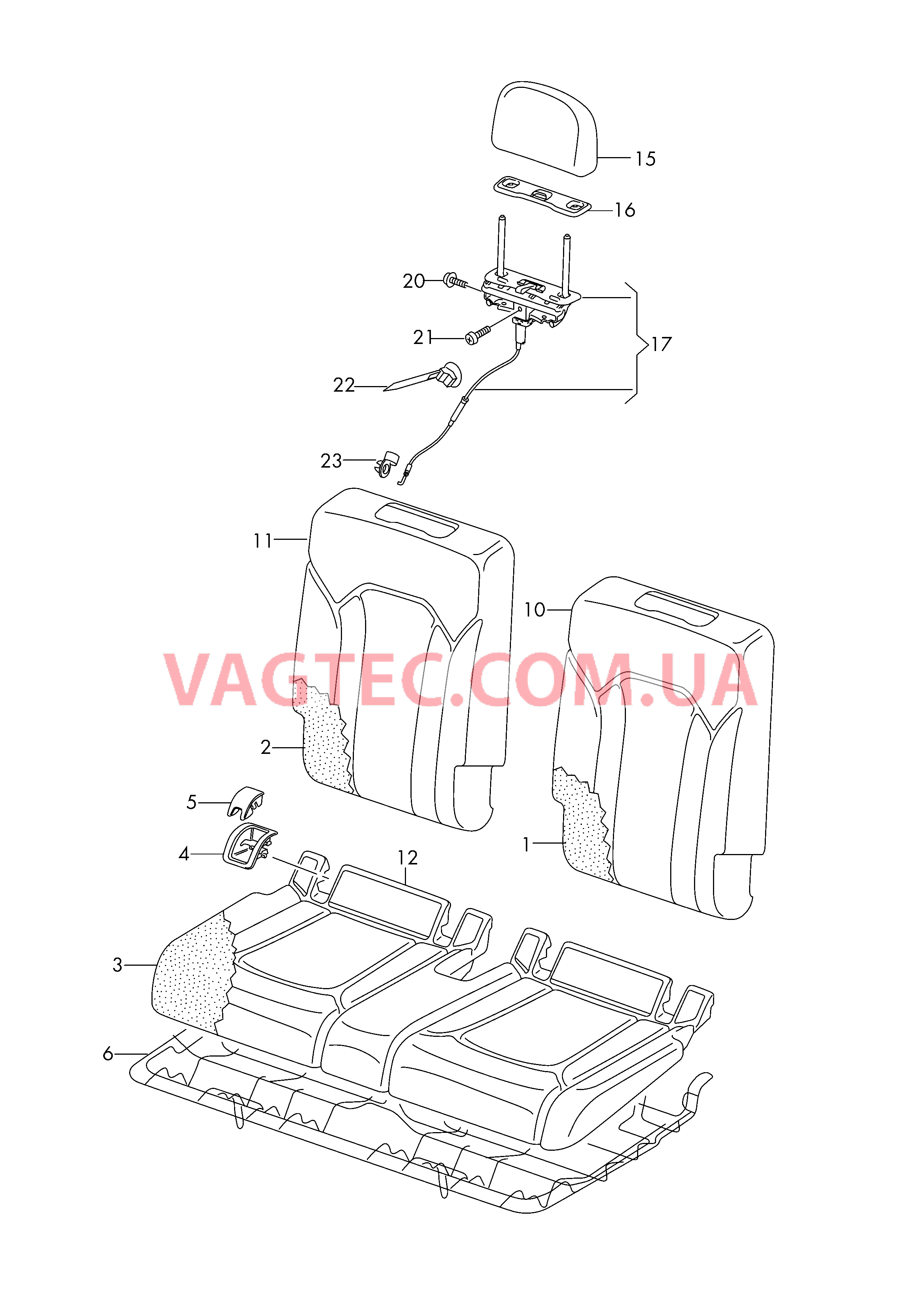 Обивка сиденья и спинки Обивка подушки и спинки сиден. Подголовники  для AUDI Q7 2016