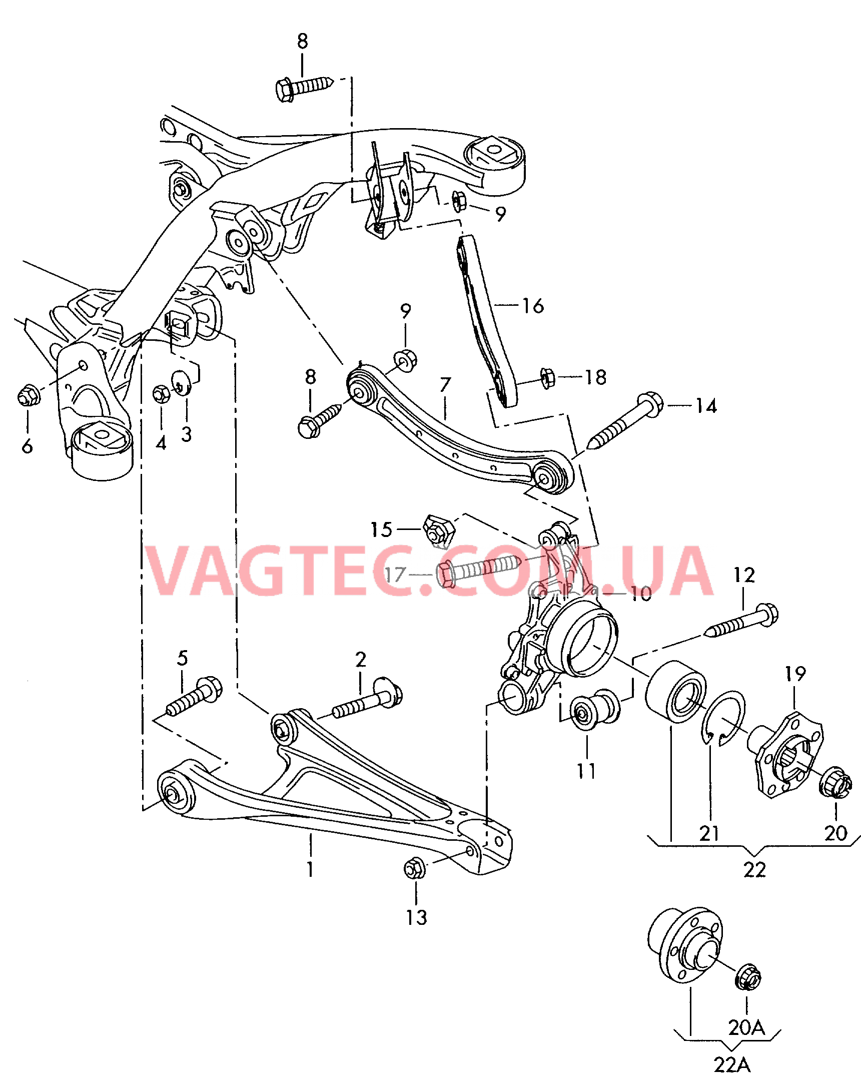 Рычаг подвески, поперечный Поворотный кулак Ступица  для VOLKSWAGEN Touareg 2007-1