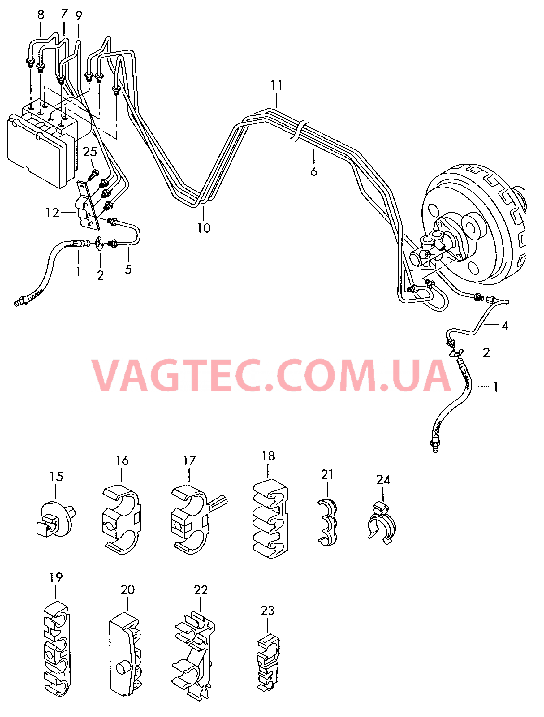 Тормозная трубка Тормозной шланг  для VOLKSWAGEN Touareg 2004
