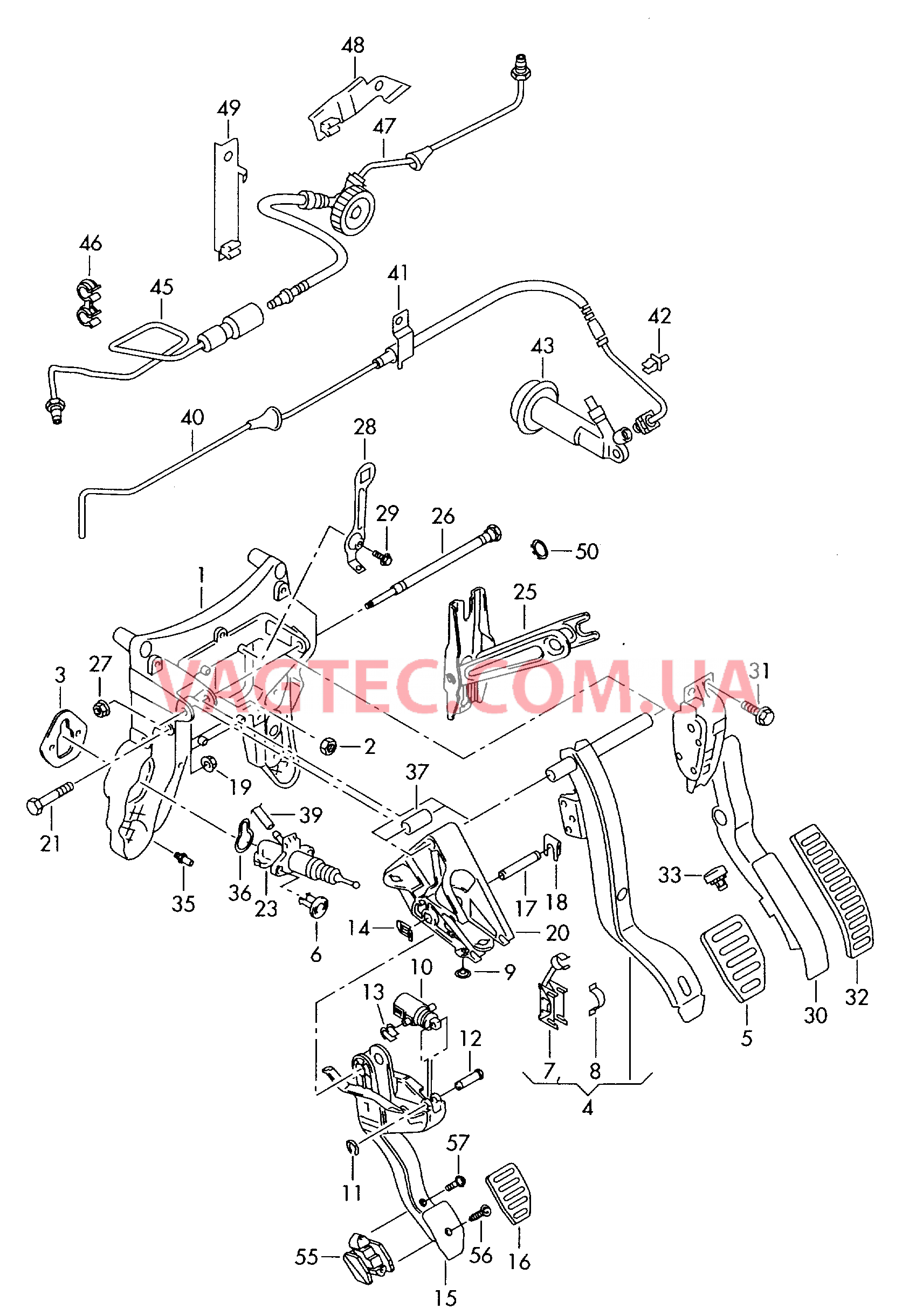 Педальный механизм привода тормозного механизма и сцепления  Педаль акселератора с электронным модулем  для VOLKSWAGEN Touareg 2007-1