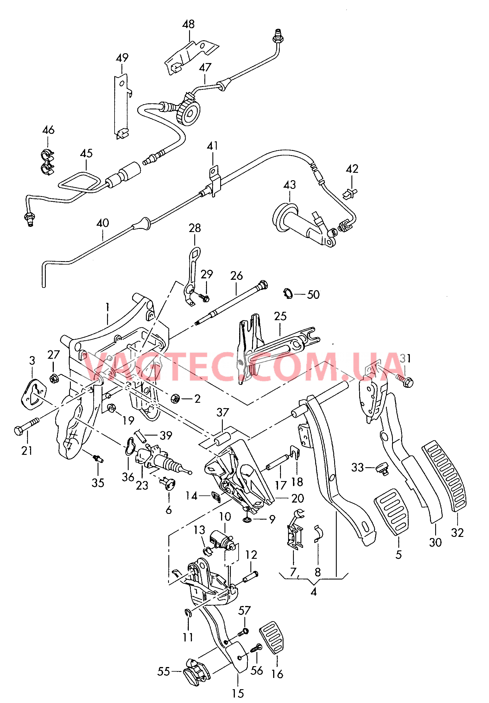 Педальный механизм привода тормозного механизма и сцепления для VW TOUAREG   Педаль акселератора с электронным модулем для VW TOUAREG   для VOLKSWAGEN Touareg 2003