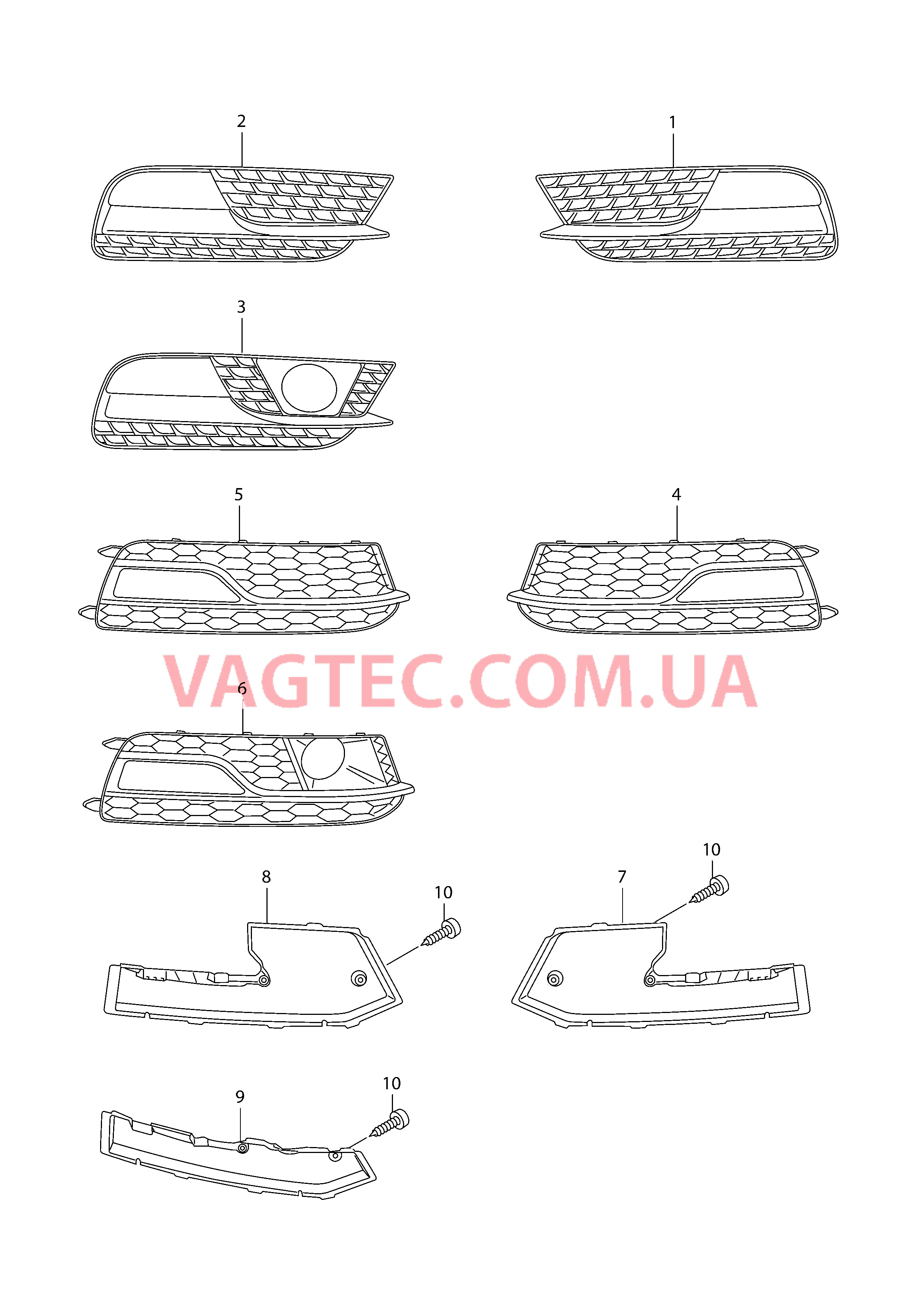 Решетка, воздухонаправляющая  для AUDI A5 2015