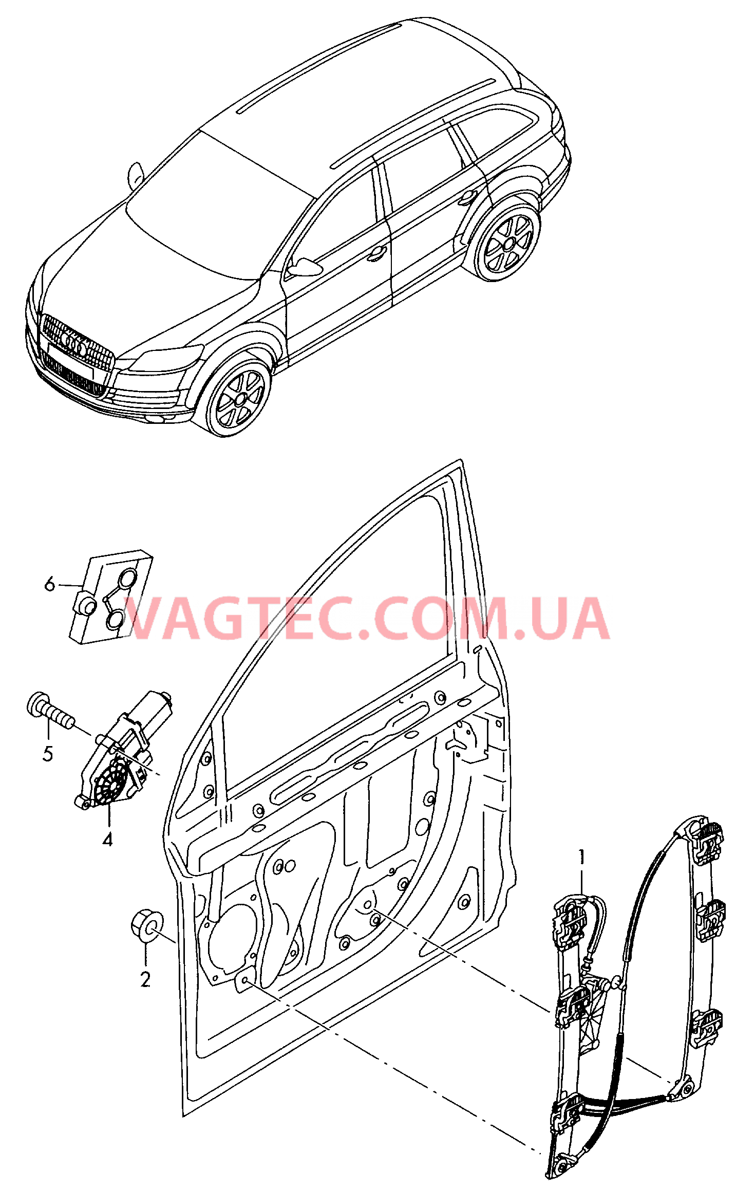 Cтеклоподъемник AUDI Q7   для AUDI Q7 2009